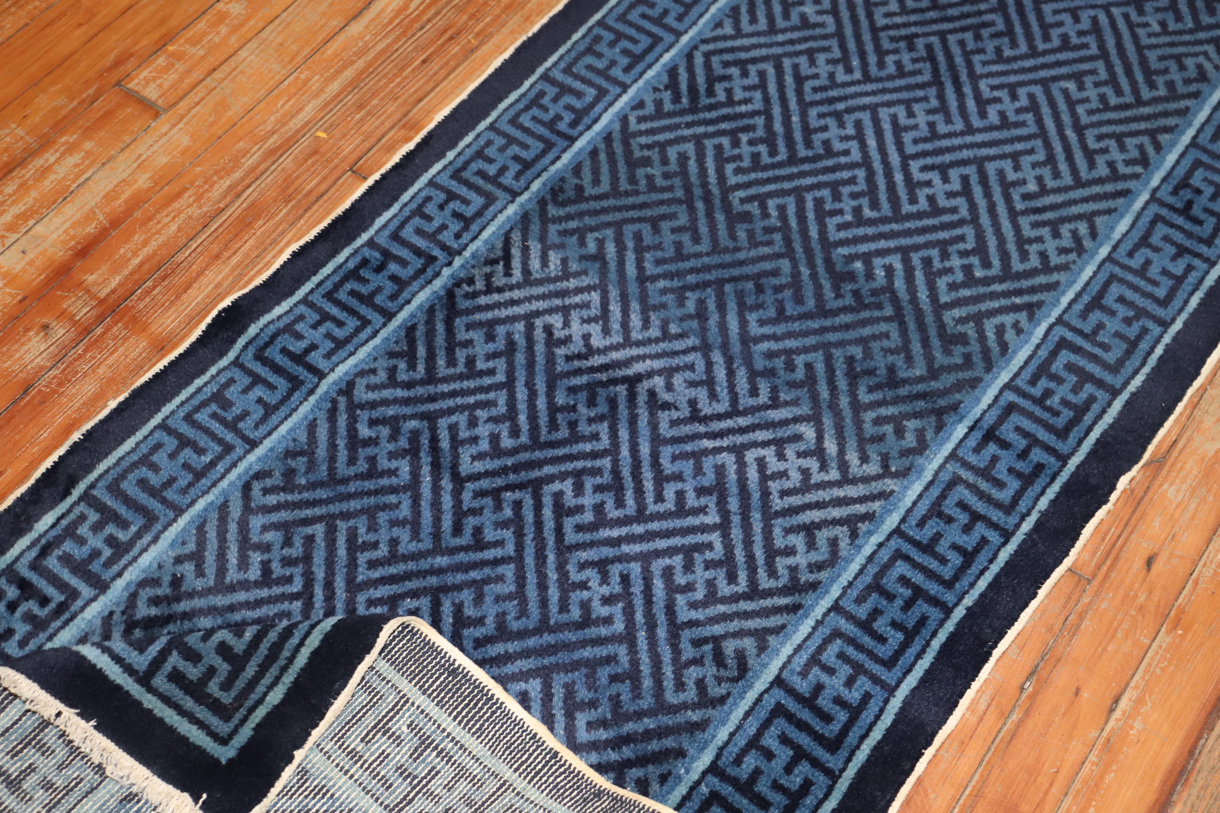 Blue Chinese Runner, Mid-20th Century For Sale 2