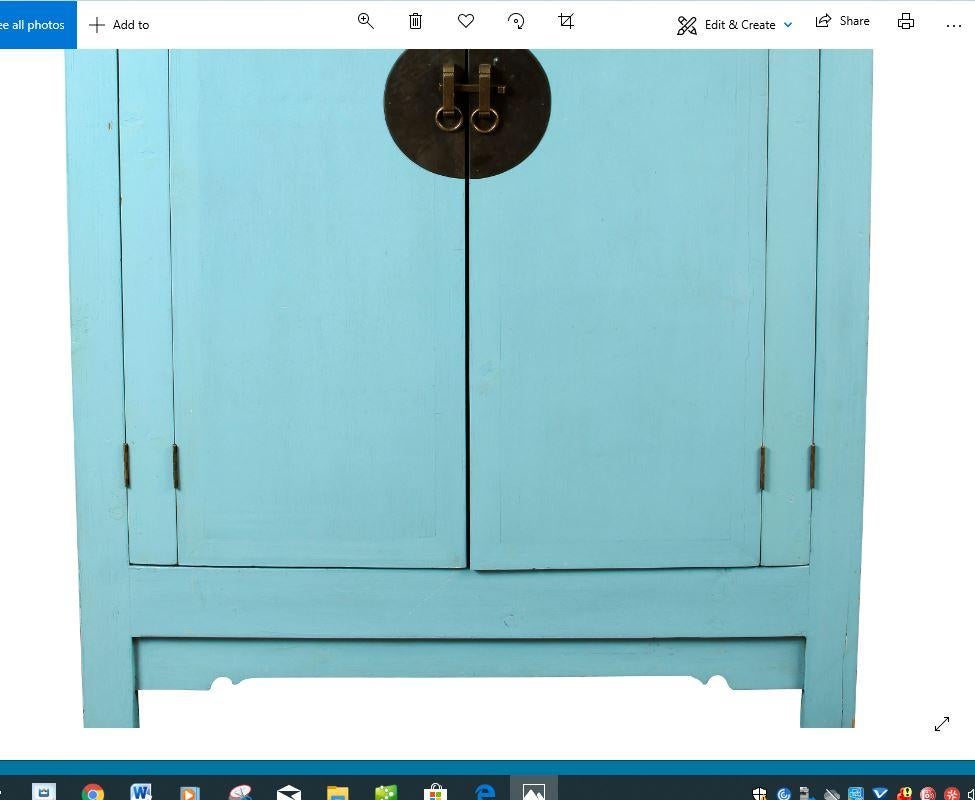 blue chinese cabinet