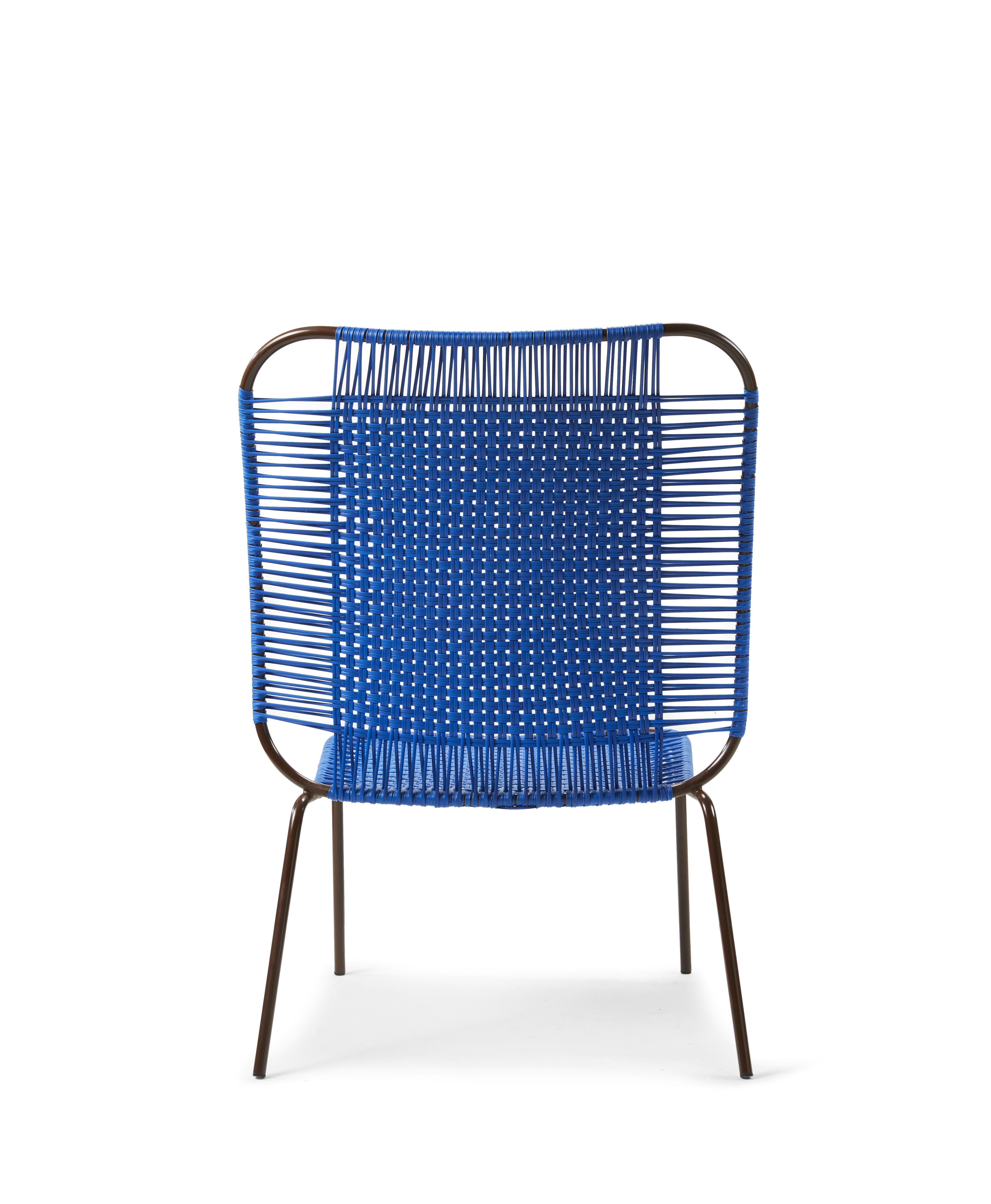 German Blue Cielo Lounge High Chair by Sebastian Herkner For Sale