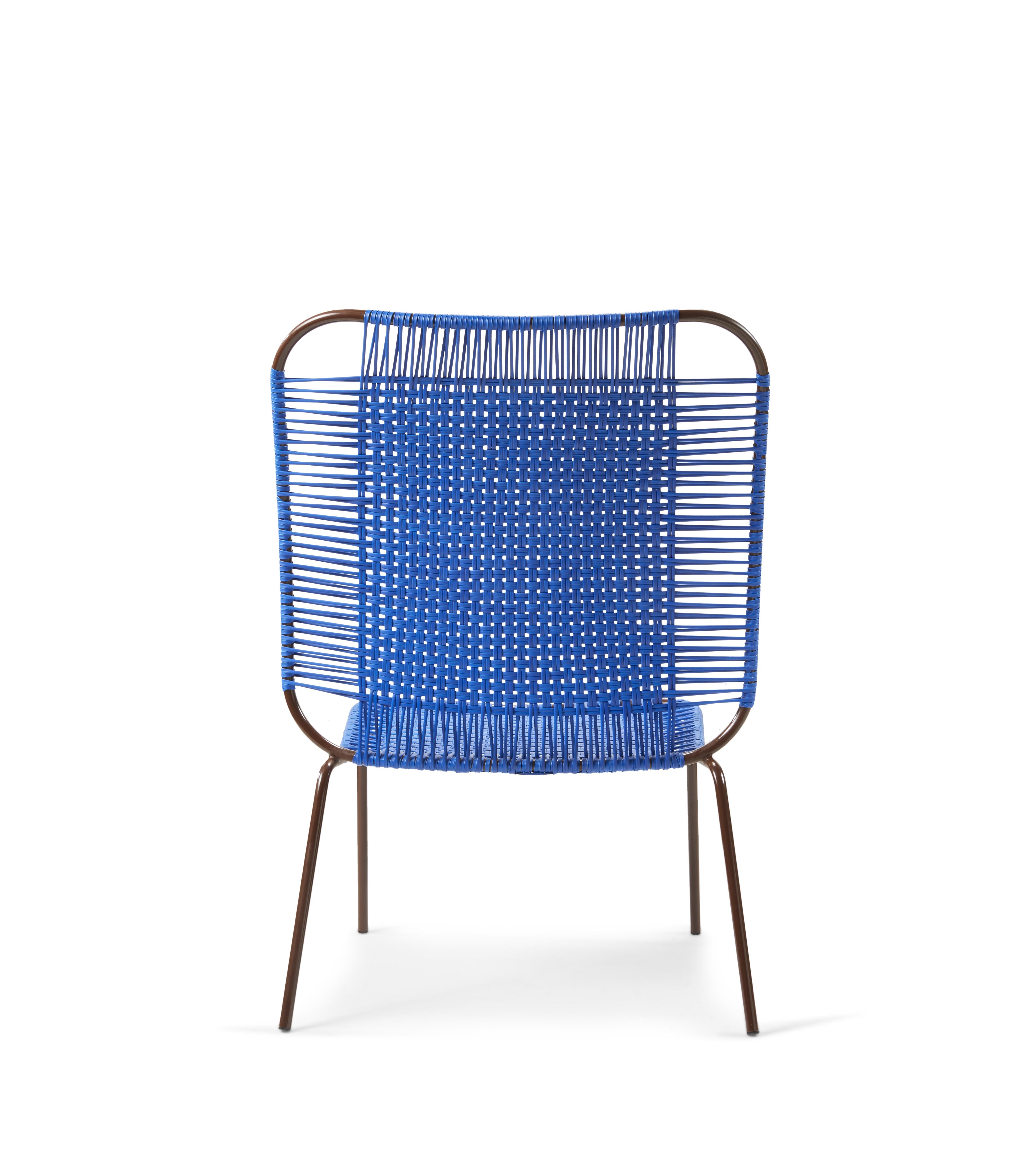 Powder-Coated Blue Cielo Lounge High Chair by Sebastian Herkner
