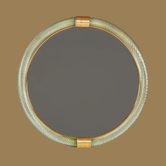 Blue/Green with gold flecks Murano Firenze Mirror in Style of Barovier e Toso