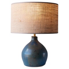 Blue Clay Table Lamp Mid-Century Modern France 1960s