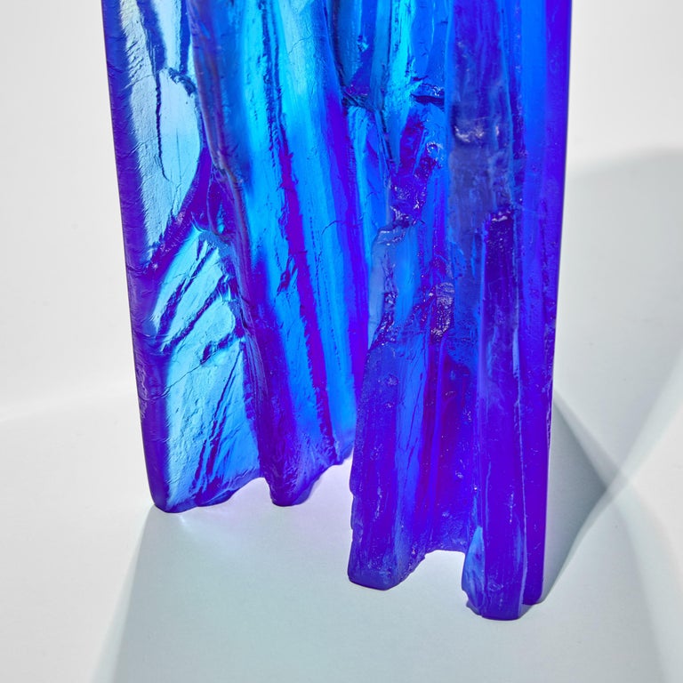 Visual Reference: Blue Cliff A Unique Blue Aqua And Clear Glass Sculpture