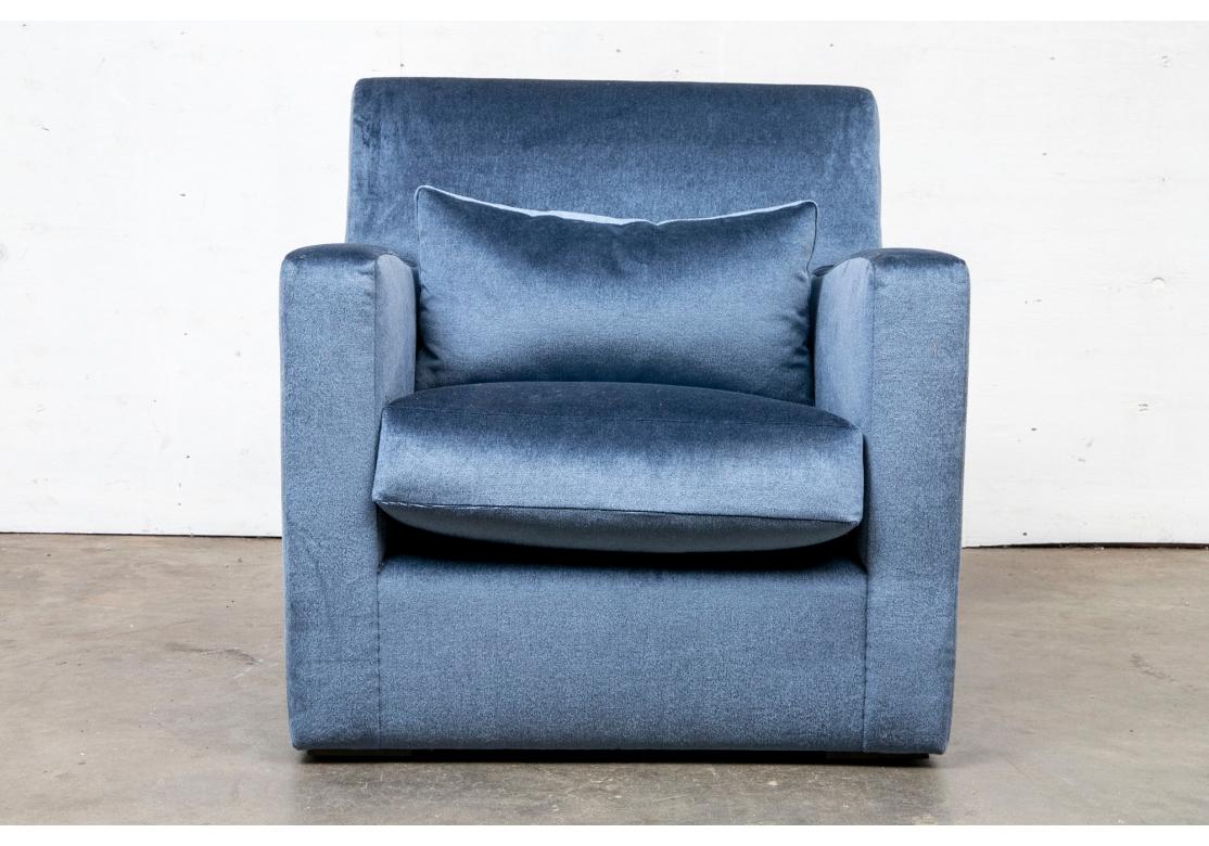 Contemporary Blue Club Chair By Furniture Masters For Sale