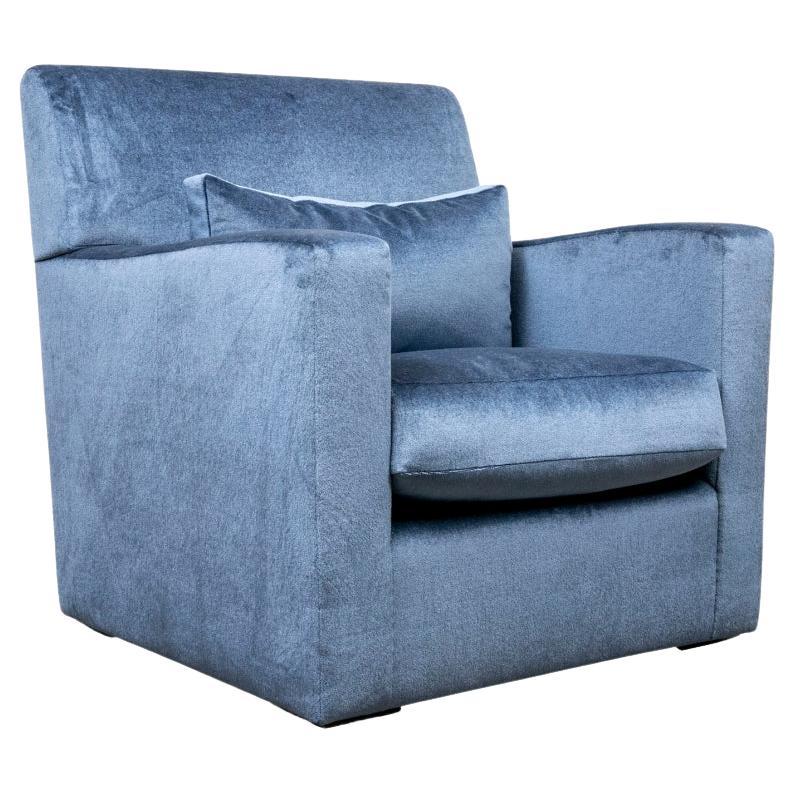 Blue Club Chair By Furniture Masters For Sale