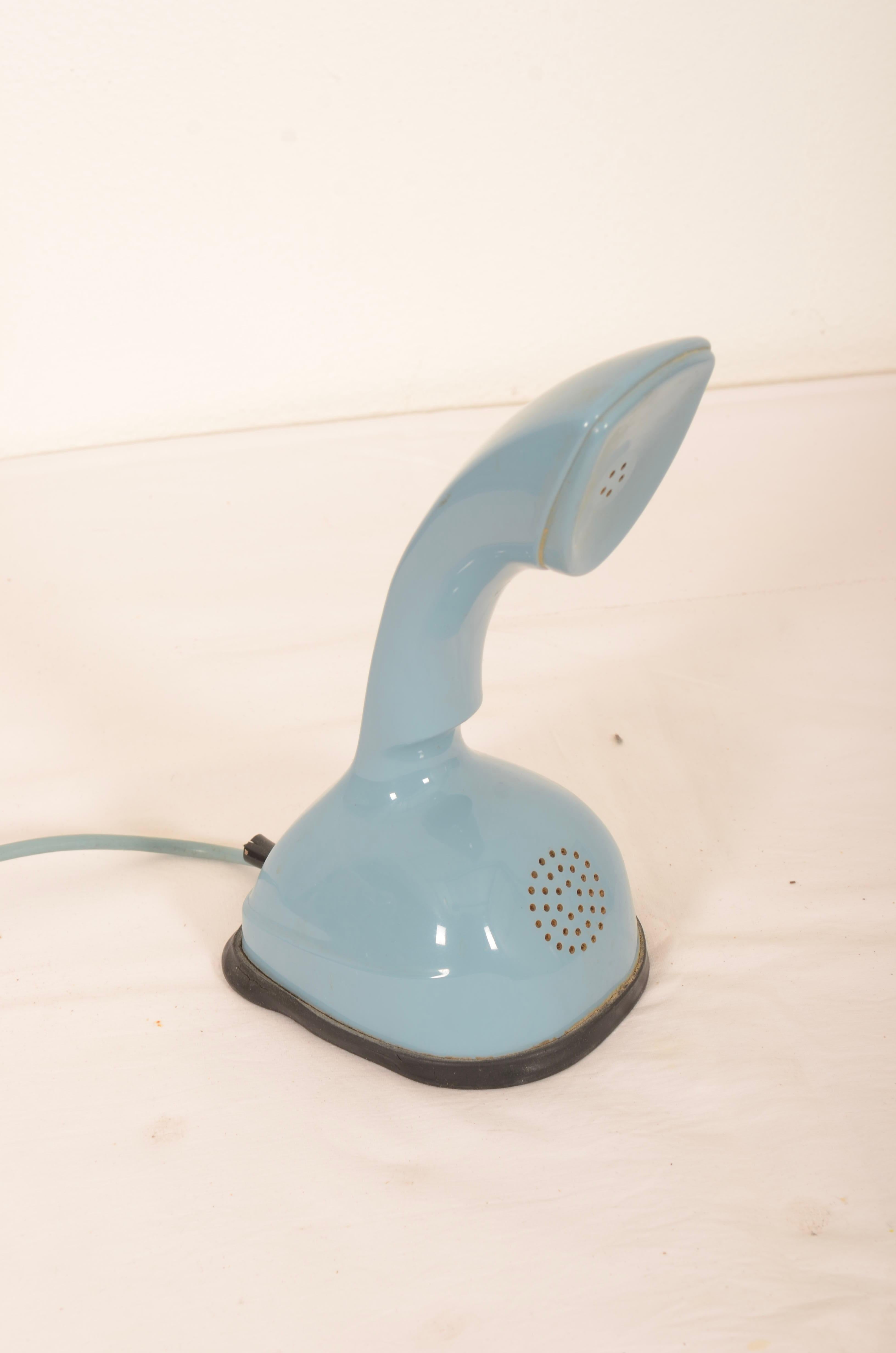 Blaues Cobra-Tischphone Ericofon von LM Ericsson (Moderne der Mitte des Jahrhunderts) im Angebot