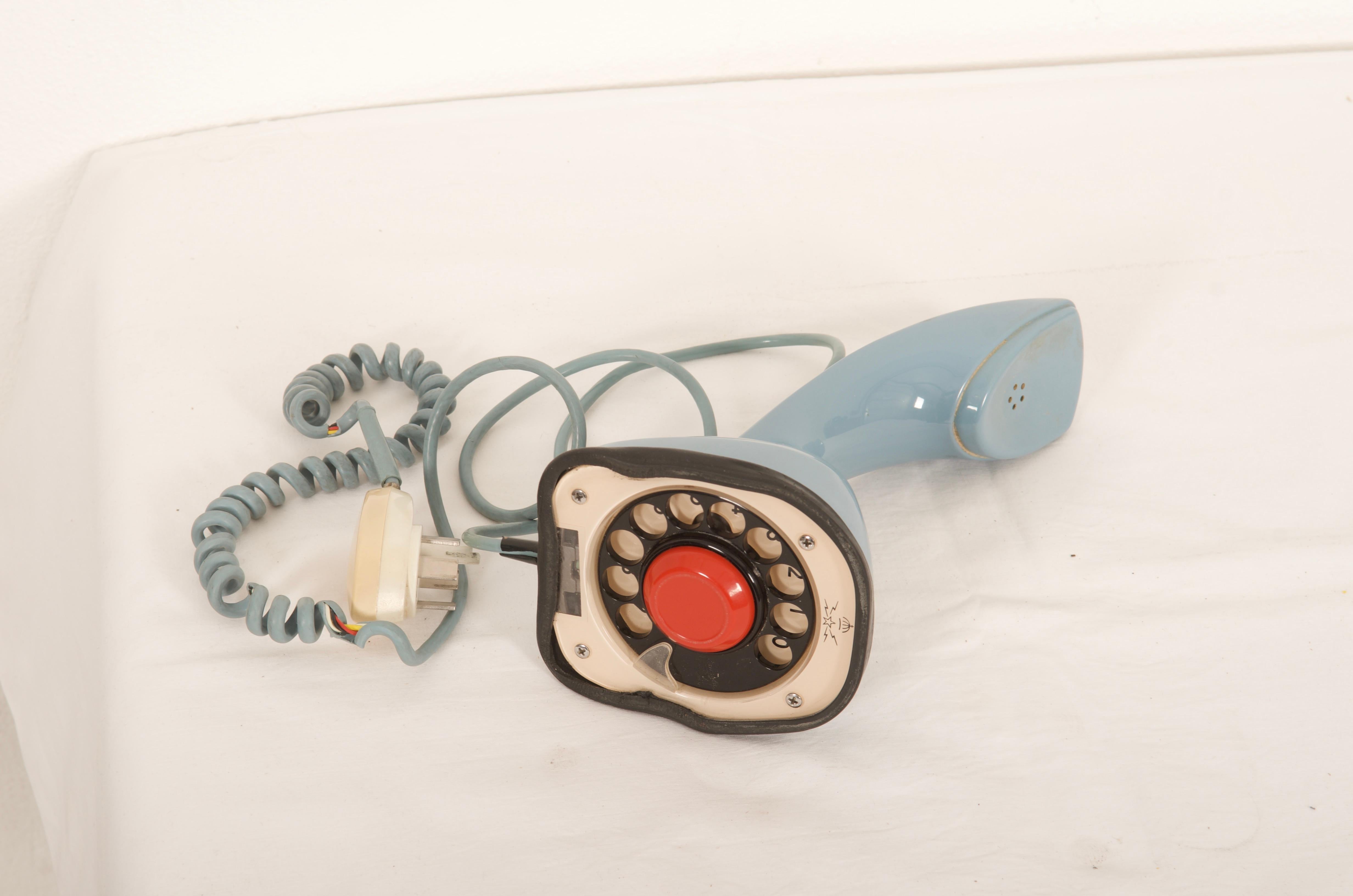 Mid-Century Modern Blue Cobra Table Phone, Ericofon by LM Ericsson For Sale