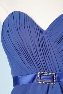 Blue cocktail bustier dress Monte Napoleone