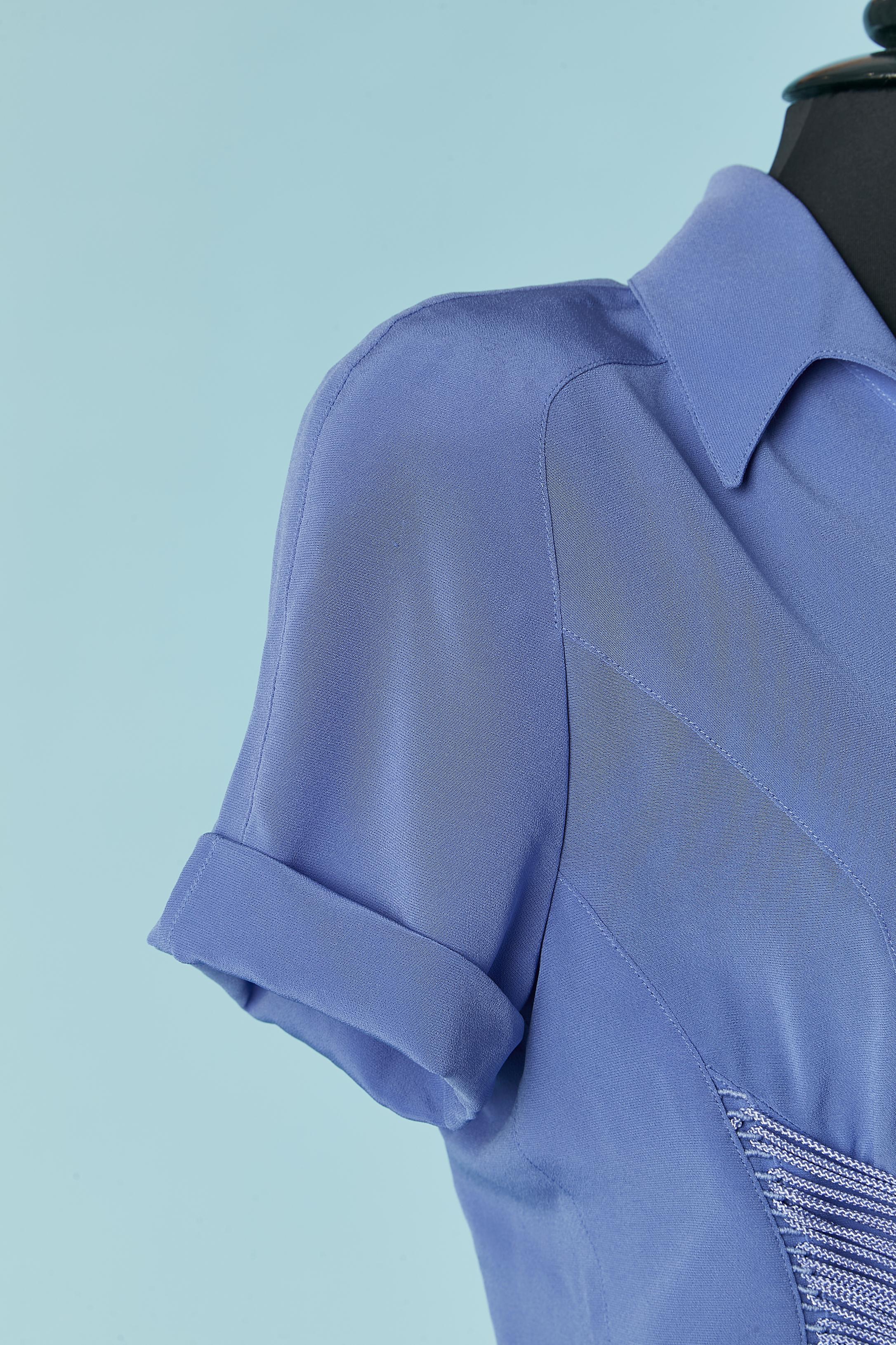 Women's Blue cocktail dress with blue string around the waist and back Thierry Mugler For Sale