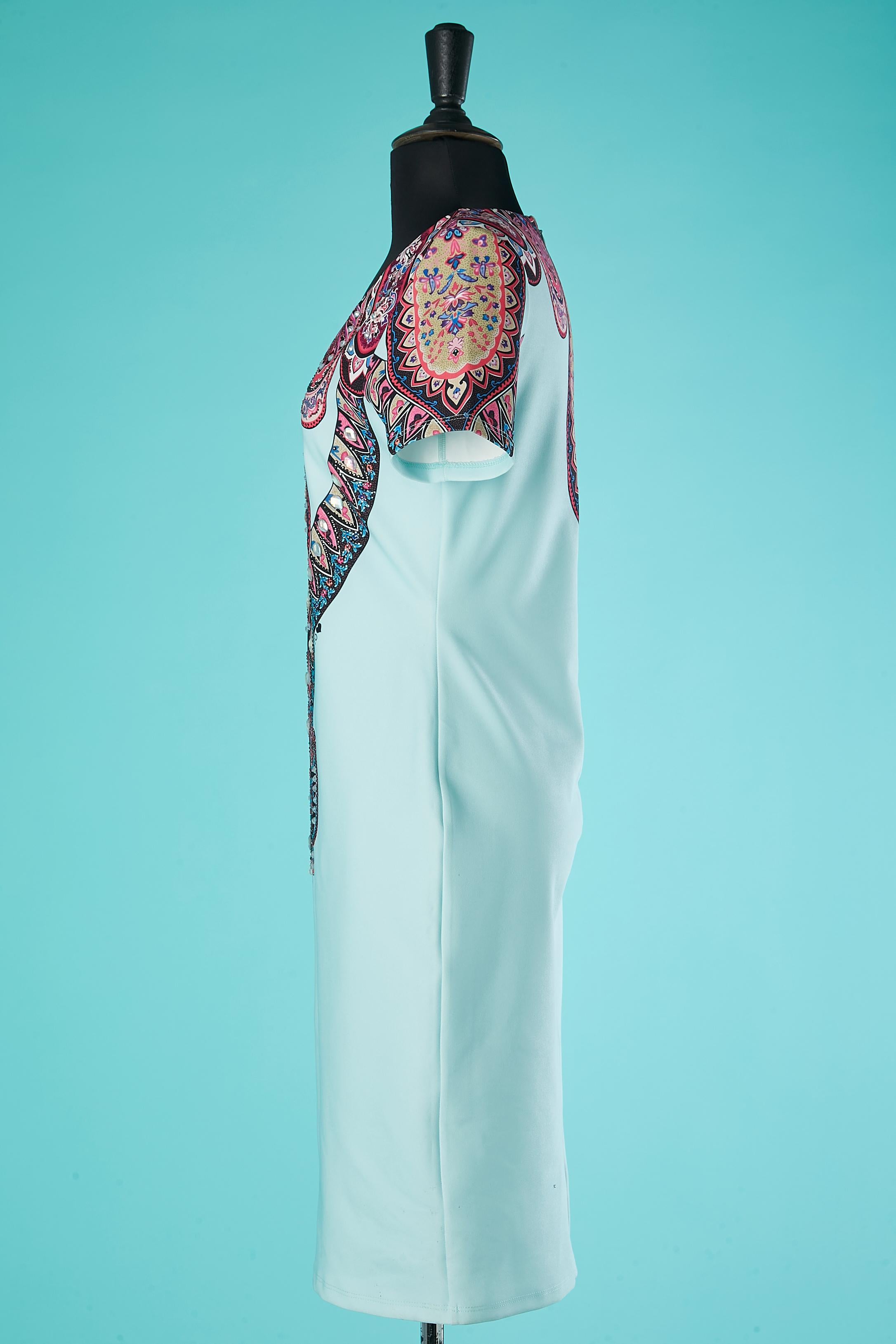 De las mujeres Vestido de cóctel azul con estampado y pedrería Love to Love Gai Mattiolo en venta