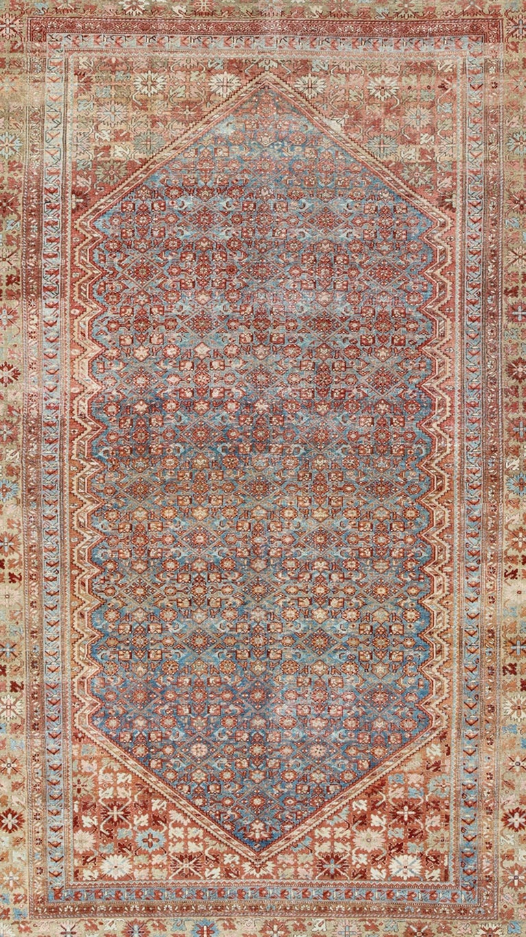 Blue Colored Large Antique Persian Malayer Rug with All-Over Design For ...
