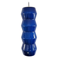 Lampe à suspension en verre de Murano de couleur bleue, Suède, années 1960