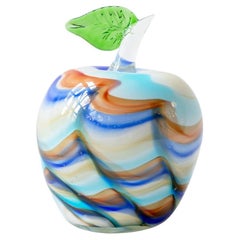 Blaues, farbenfrohes, geblasenes Glas, dekoratives Objekt