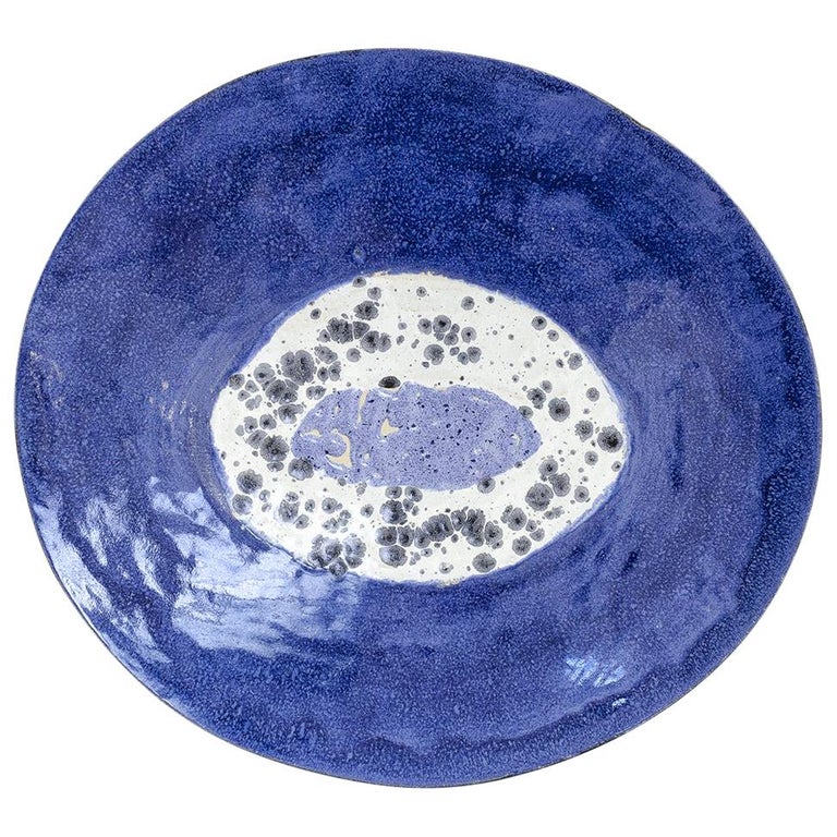 Blue Contemporary Ceramic Decorative Plate For Sale at 1stDibs