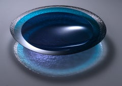 Blue Contemporary Glass Sculpture, Tim Rawlinson