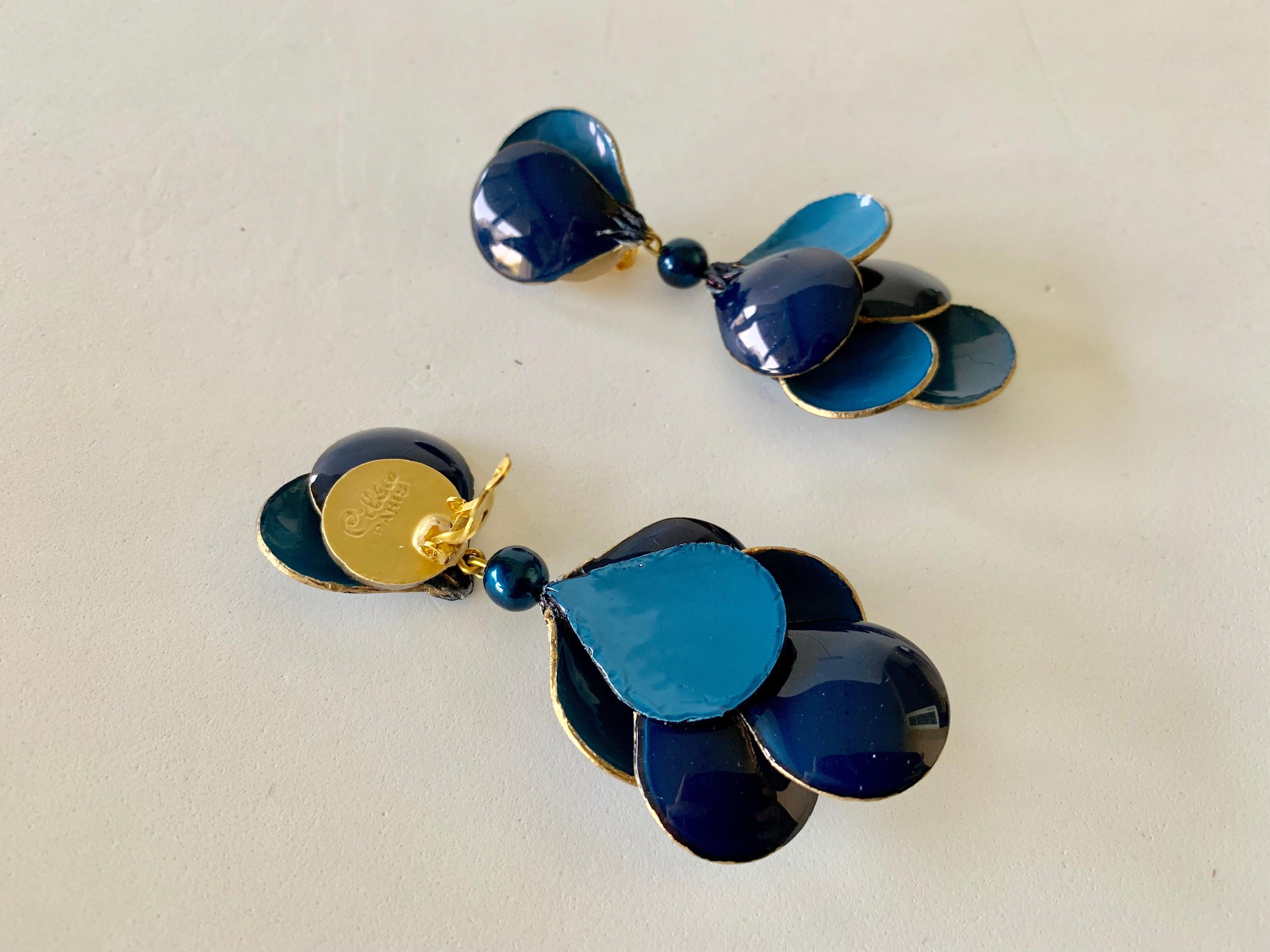 Blue Contemporary Statement Earrings  6