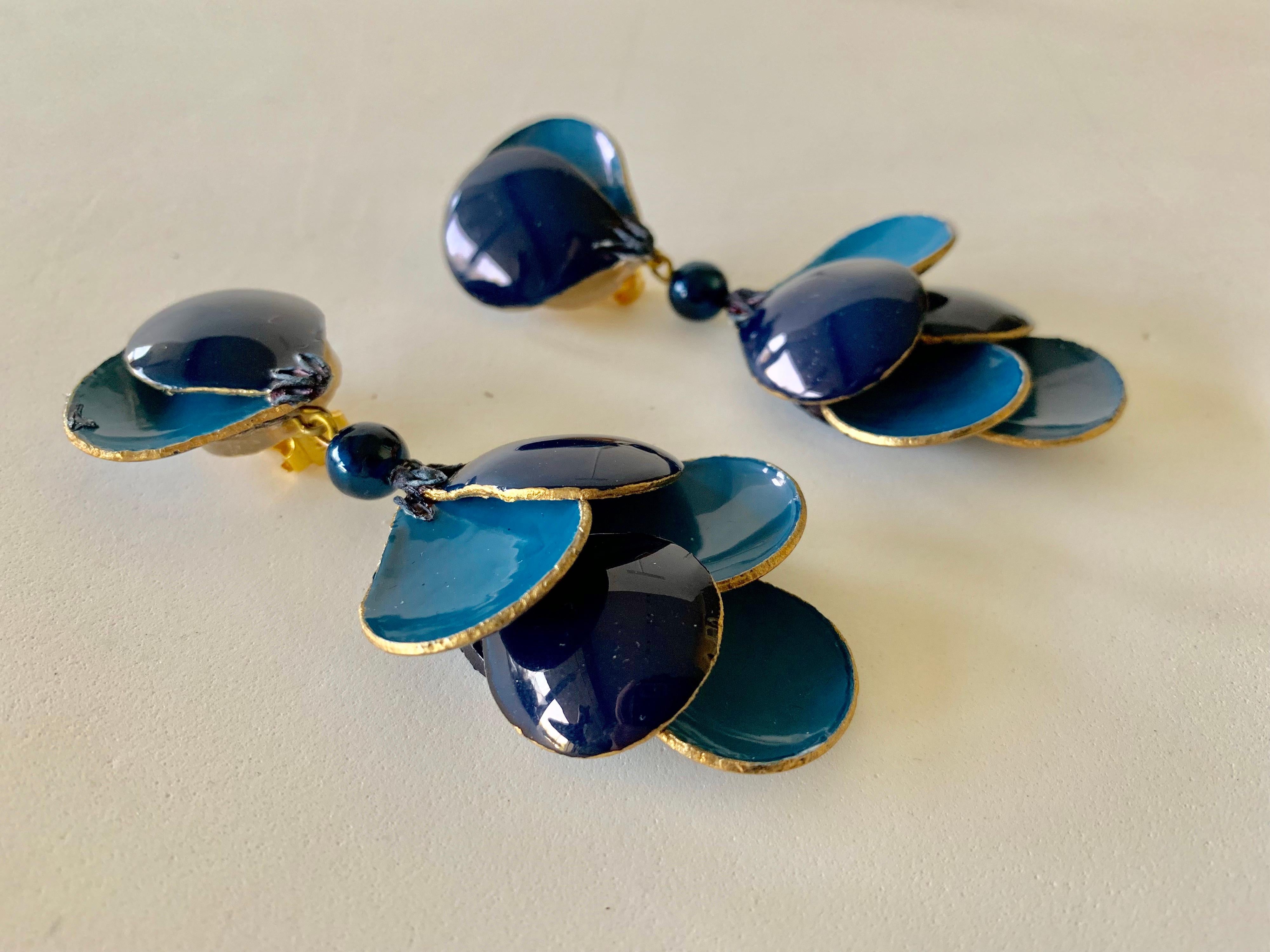 Blue Contemporary Statement Earrings  5