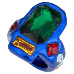 Blauer zeitgenössischer Statement-Ring – auf Bestellung gefertigt von Claire Webb