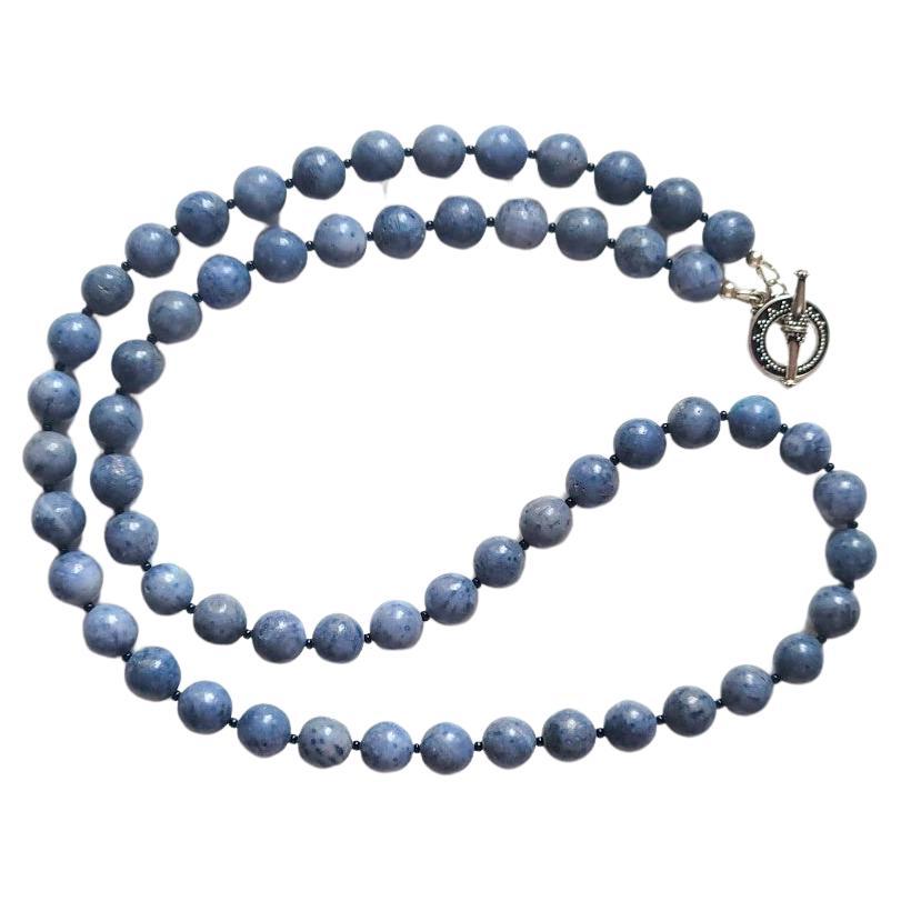 Blue Coral Akori Necklace For Sale