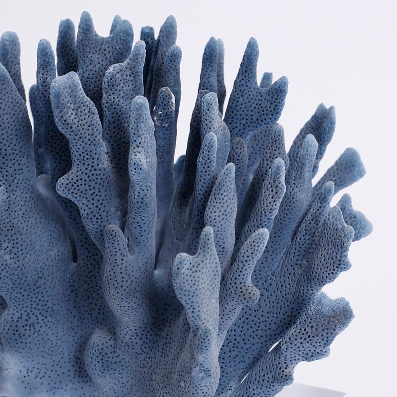 Organic Modern Blue Coral Sculpture on Lucite Priced 