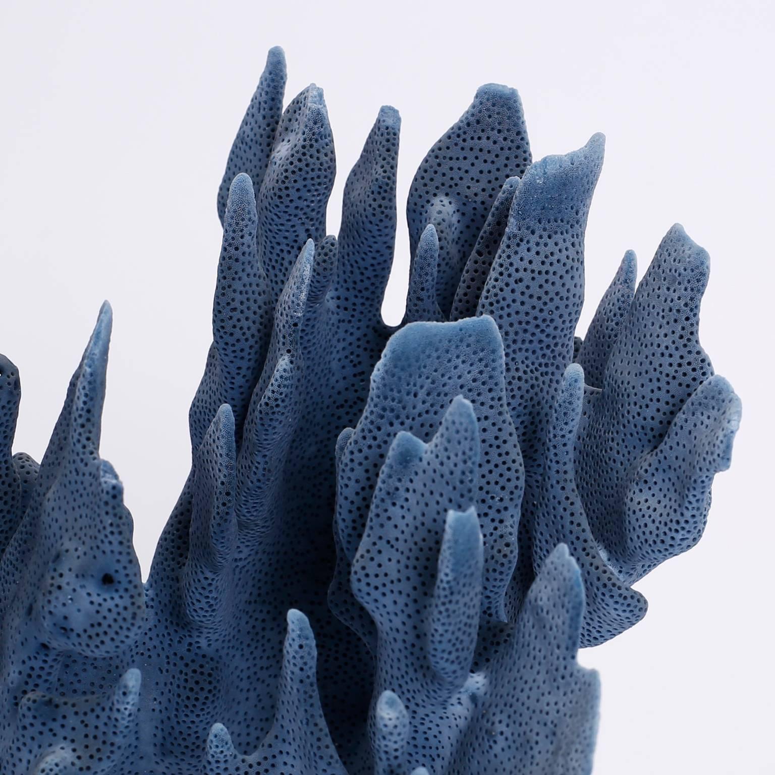 Organic Modern Blue Coral Sculptures on Lucite, Priced Individually