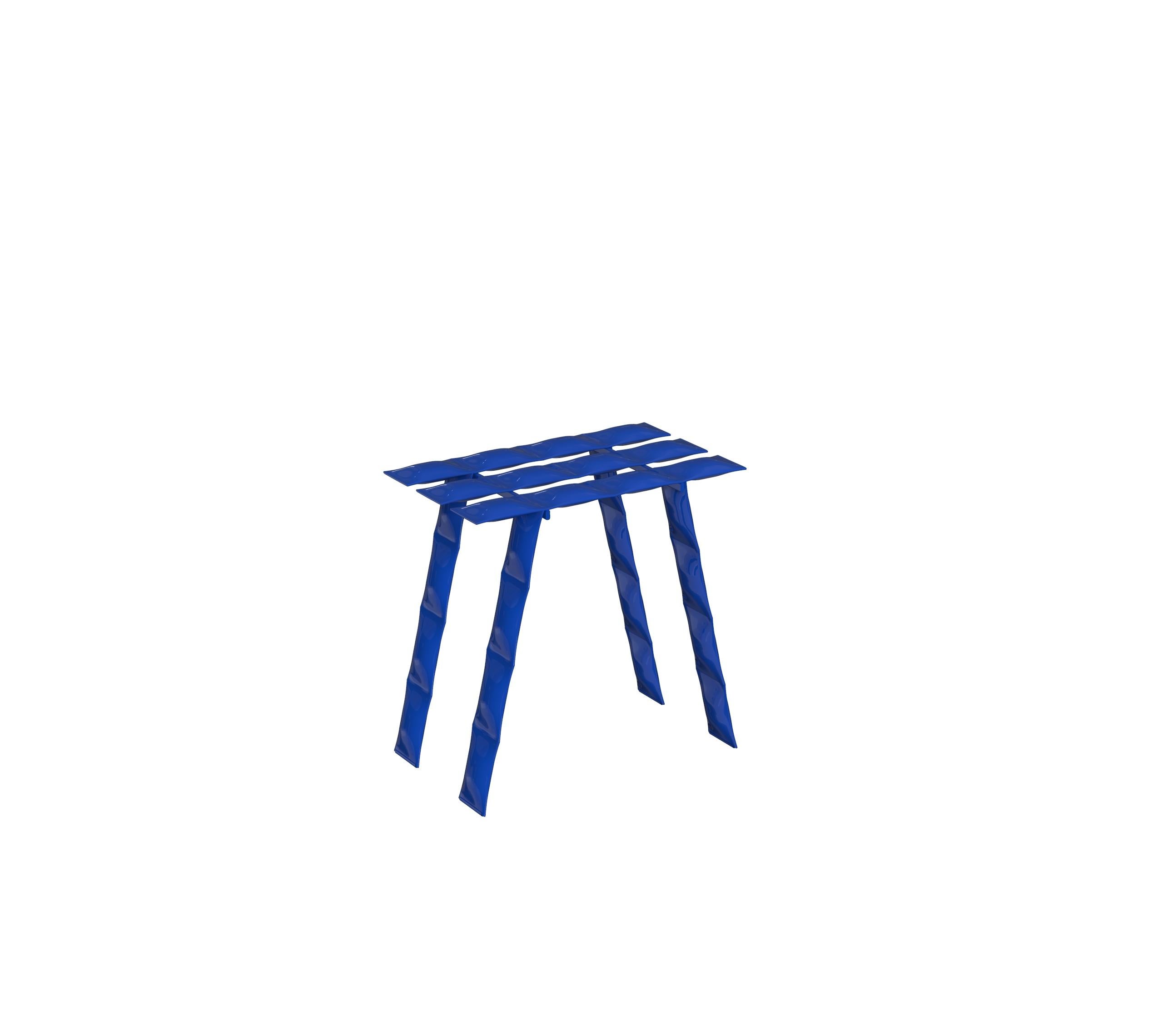 Blue Cosmic Stool by  Mati Sipiora
Dimensions: D 35 x W 40 x H 40 cm
Materials: Painted. 
Finish: Glossy powder coating paint.
Weight: 5.5 Kg.
Max User Weight: 100 KG

Mati Sipiora – the creator's story and a new Polish design brand
Mati's adventure