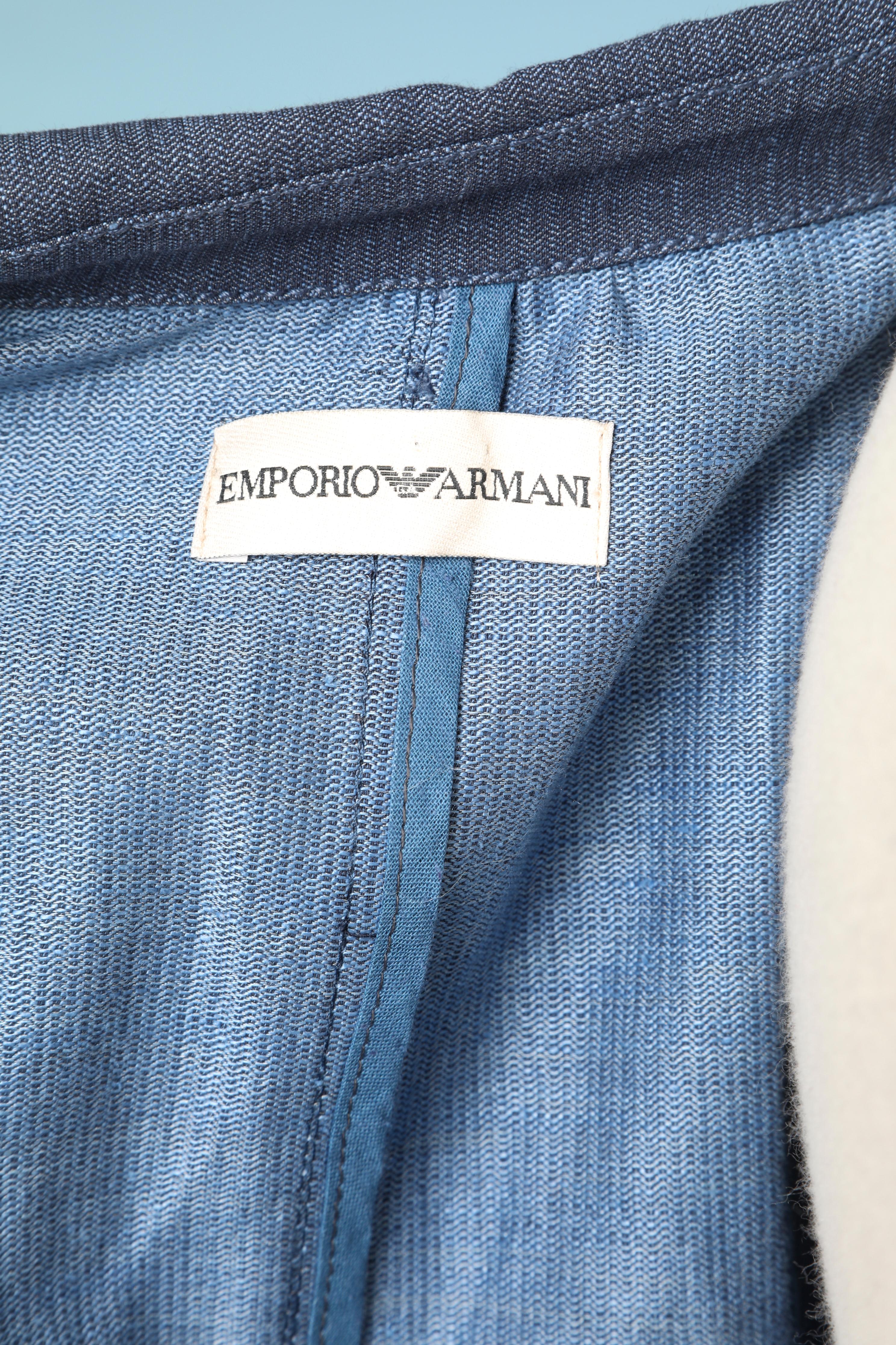Blue coton and linen  blazer Emporio Armani  For Sale 1