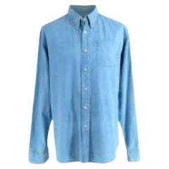 Blue Cotton Chambray Button Down Shirt