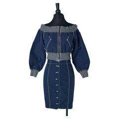 Giacca e gonna blu in cotone JEAN-PAUL GAULTIER Junior