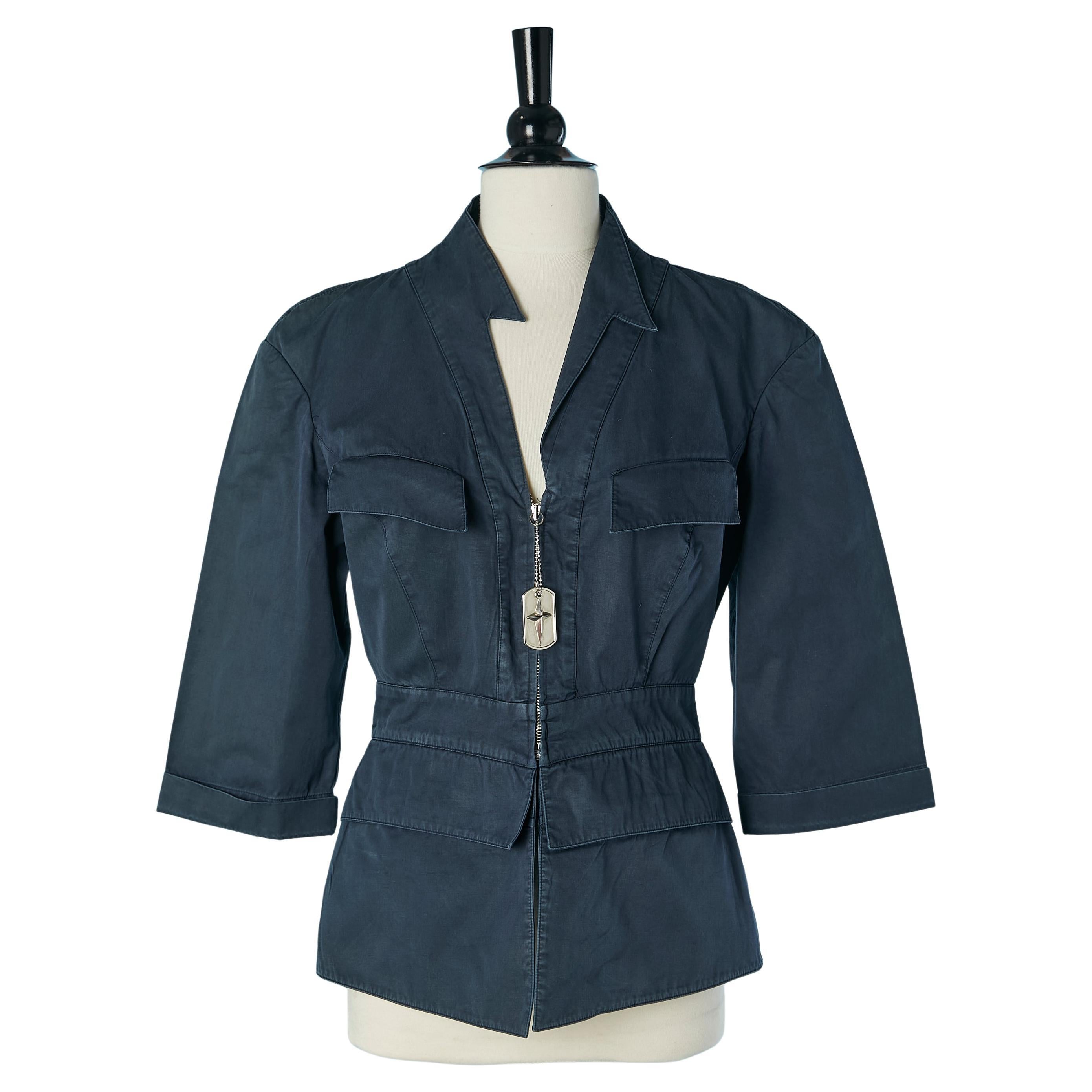 Giacca in cotone blu Thierry Mugler ACTIV