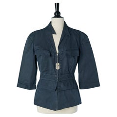 Giacca in cotone blu Thierry Mugler ACTIV