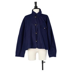 Blue cotton jacket with silver metal buttons Junior Gaultier 