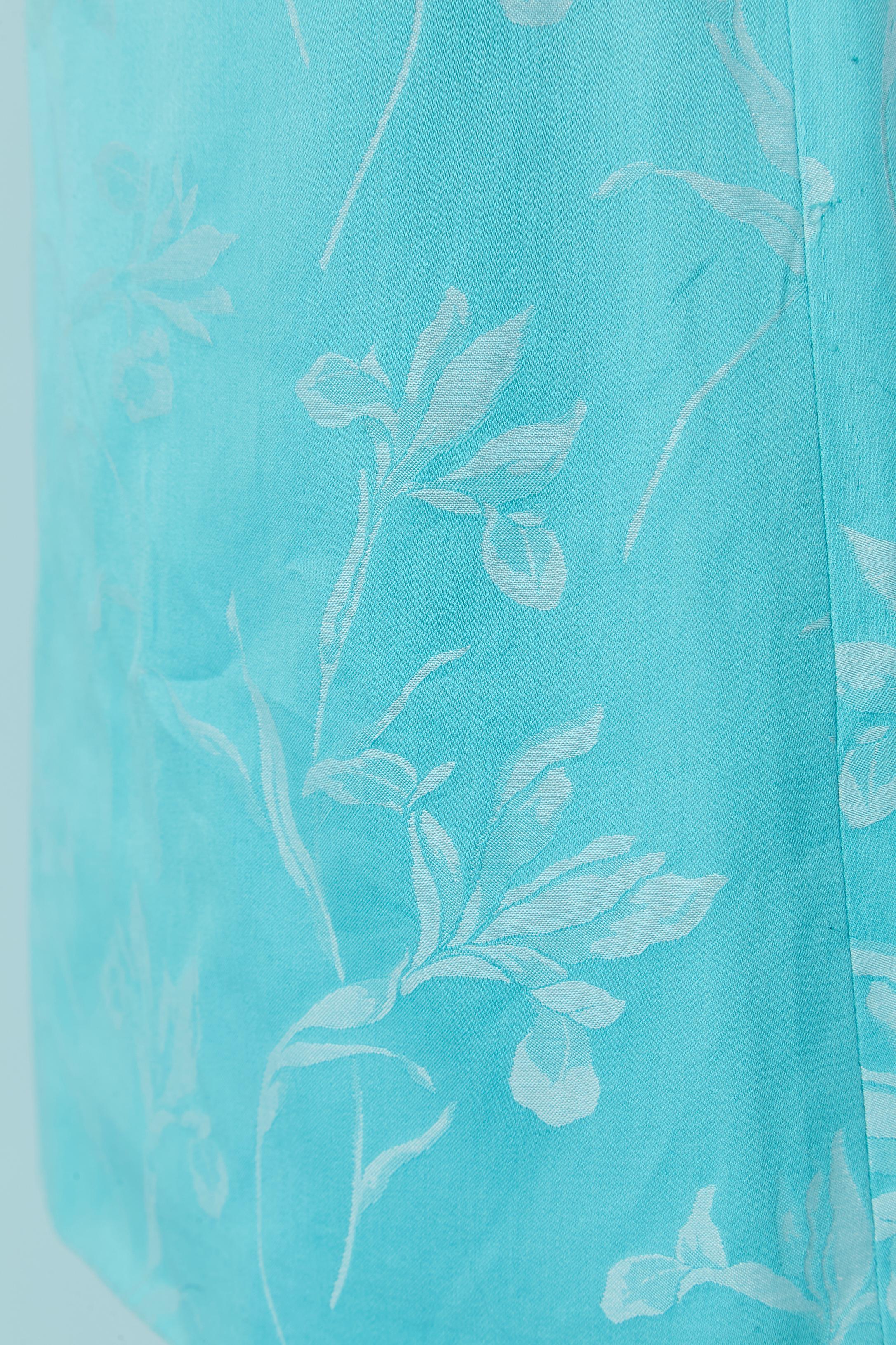 Cotone jacquard blu con motivo floreale Mugler In condizioni ottime in vendita a Saint-Ouen-Sur-Seine, FR