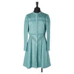 Blue cotton lace cocktail dress Valentino