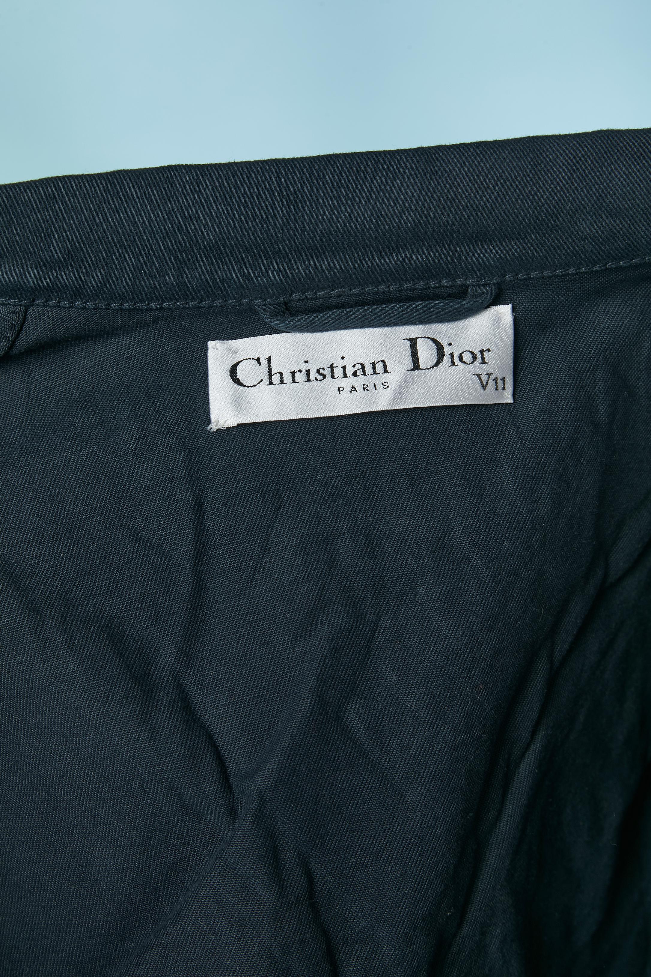 Chaqueta azul de algodón de un solo pecho con pintura CHRISTIAN DIOR en venta 5