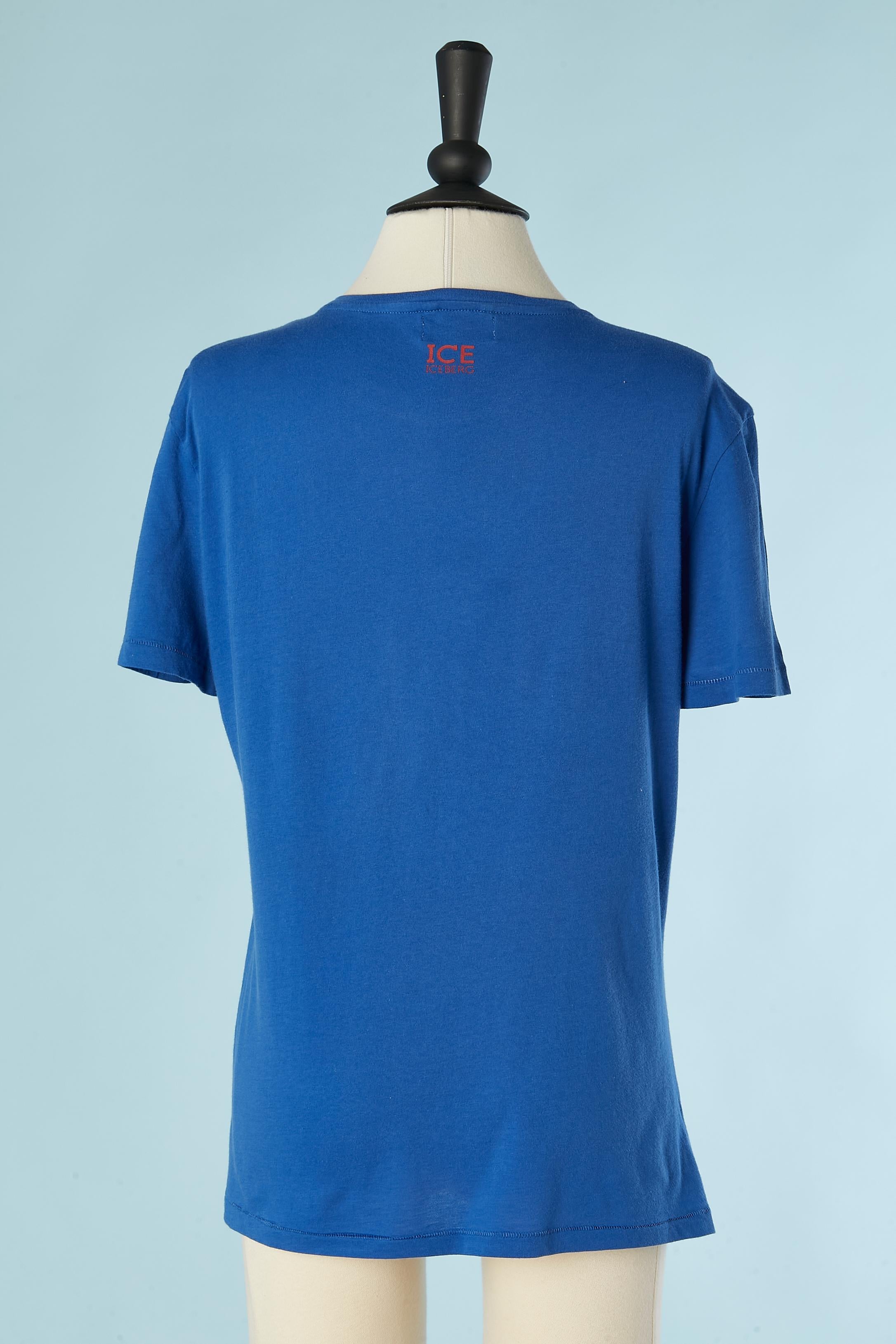 Women's or Men's Blue cotton tee-shirt Popeye Iceberg  ICE For Sale