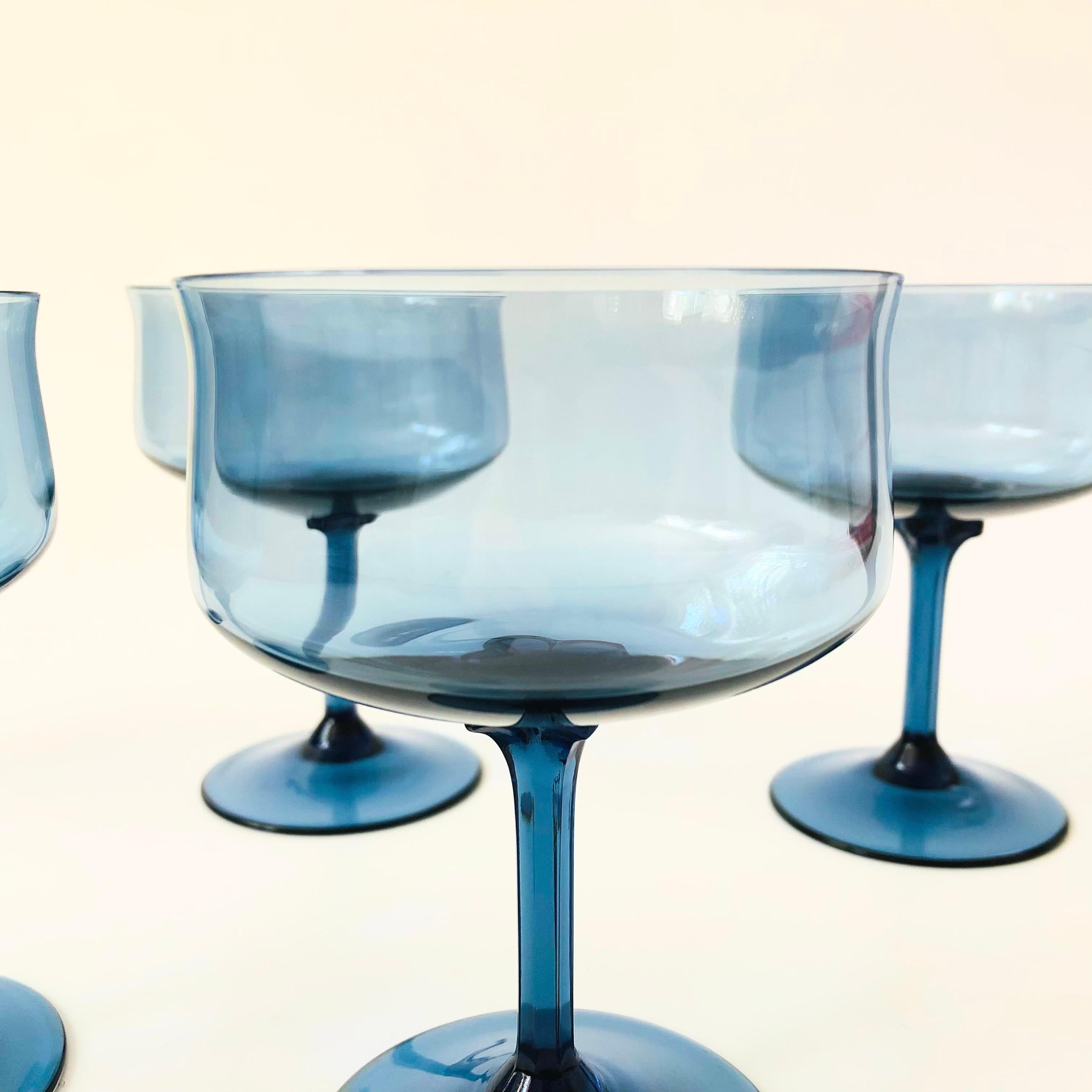 Bicchieri Coupe Blu di Lenox - Set di 5 In condizioni buone in vendita a Fairfield, CA
