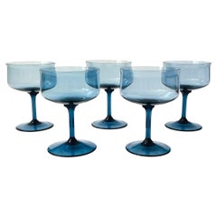 Verres à coupe bleu par Lenox - Lot de 5