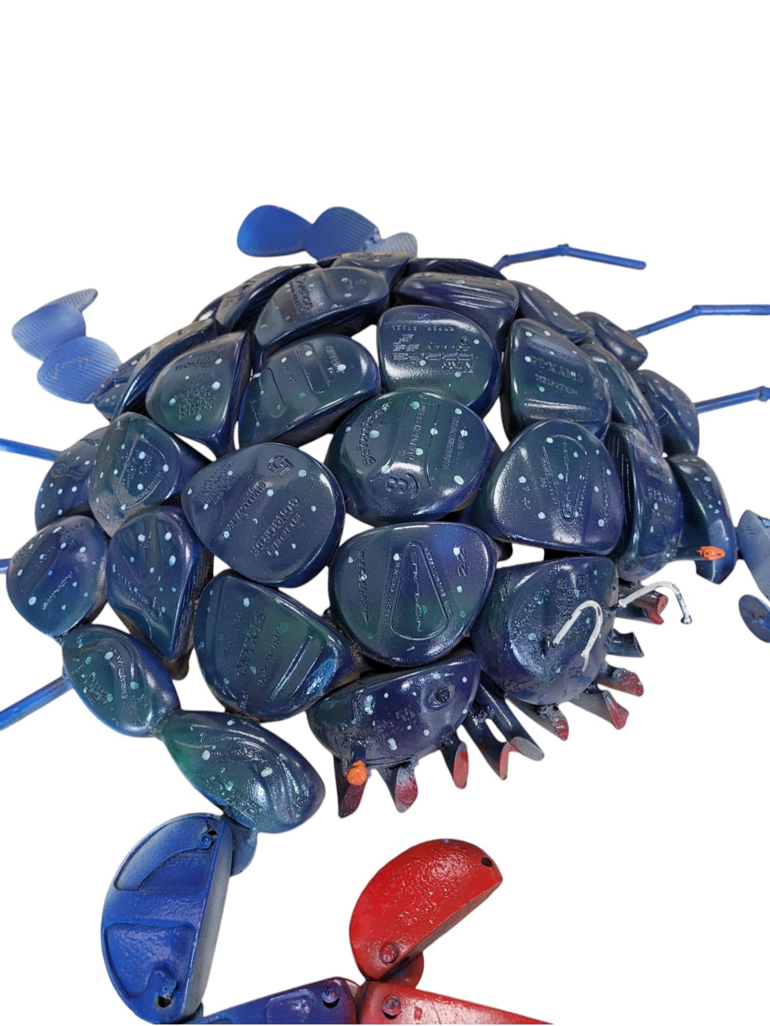 Scultura di granchio blu realizzata con mazze da golf vintage in vendita 3