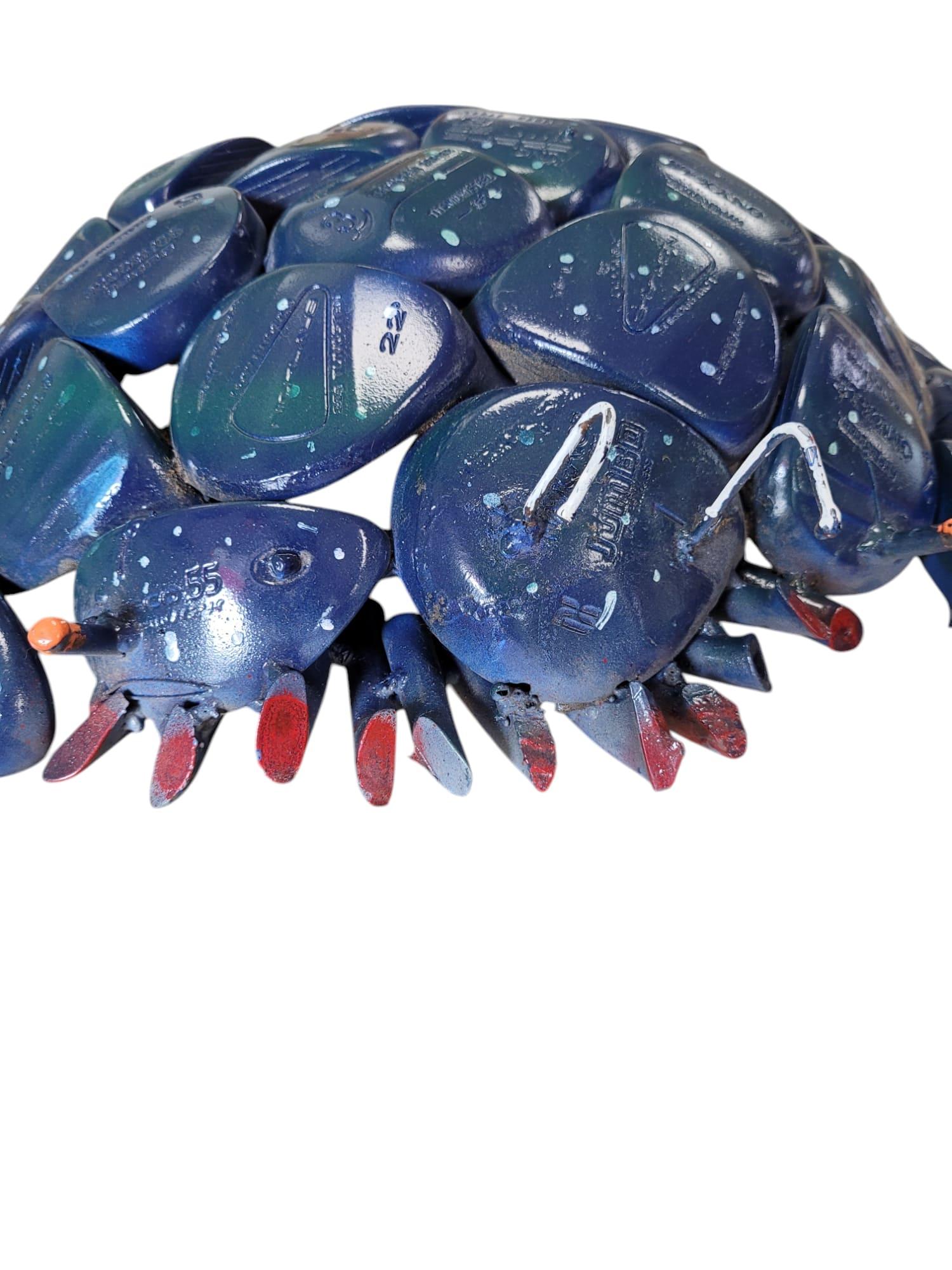 Blue Crab Sculpture made from Vintage Golf Clubs For Sale 1