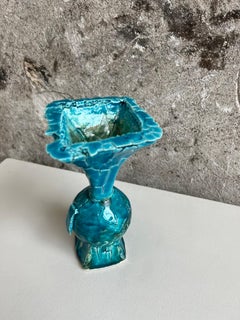 Blue Crackle Tall Vase