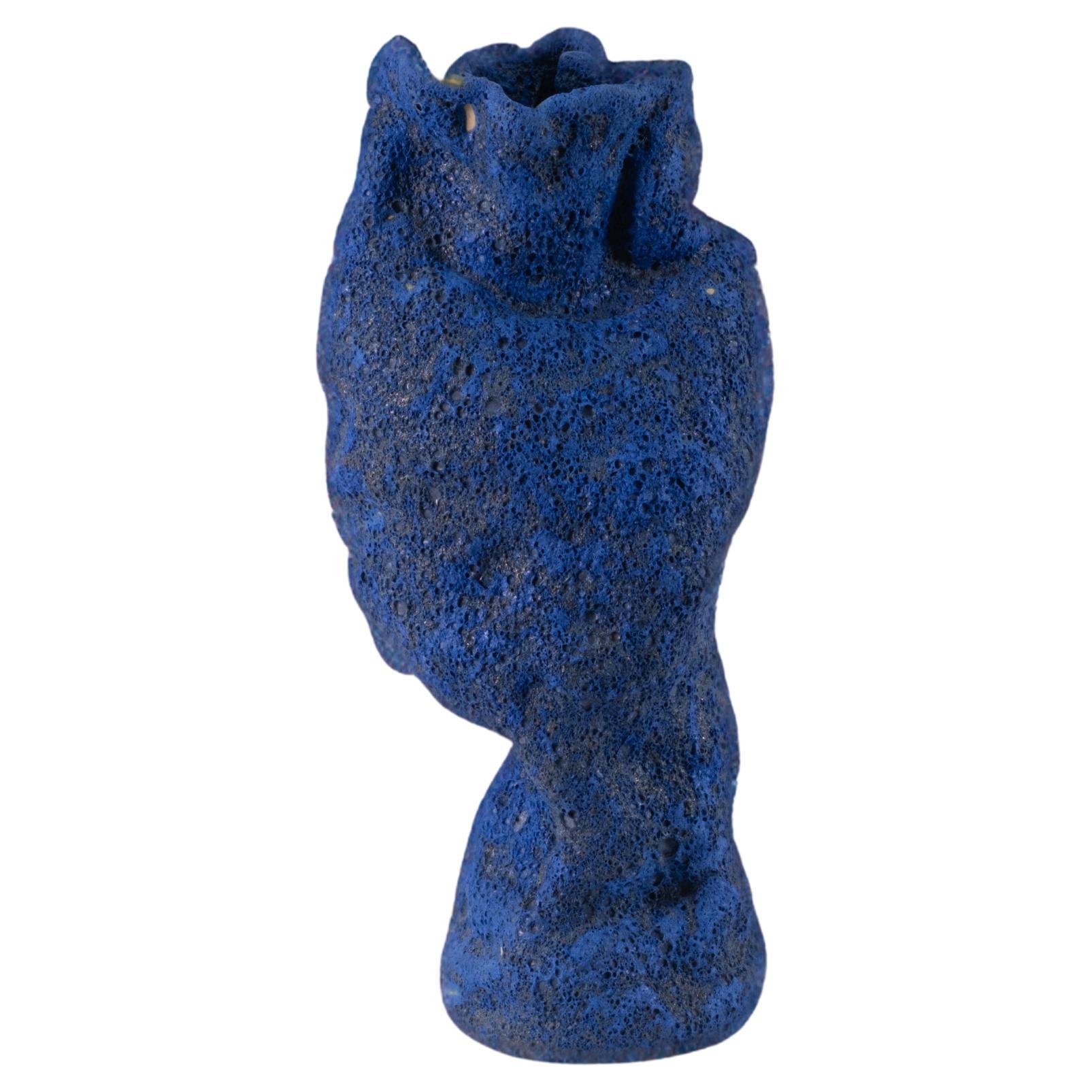 Blue Cratered Vessel by Alex Muradian For Sale