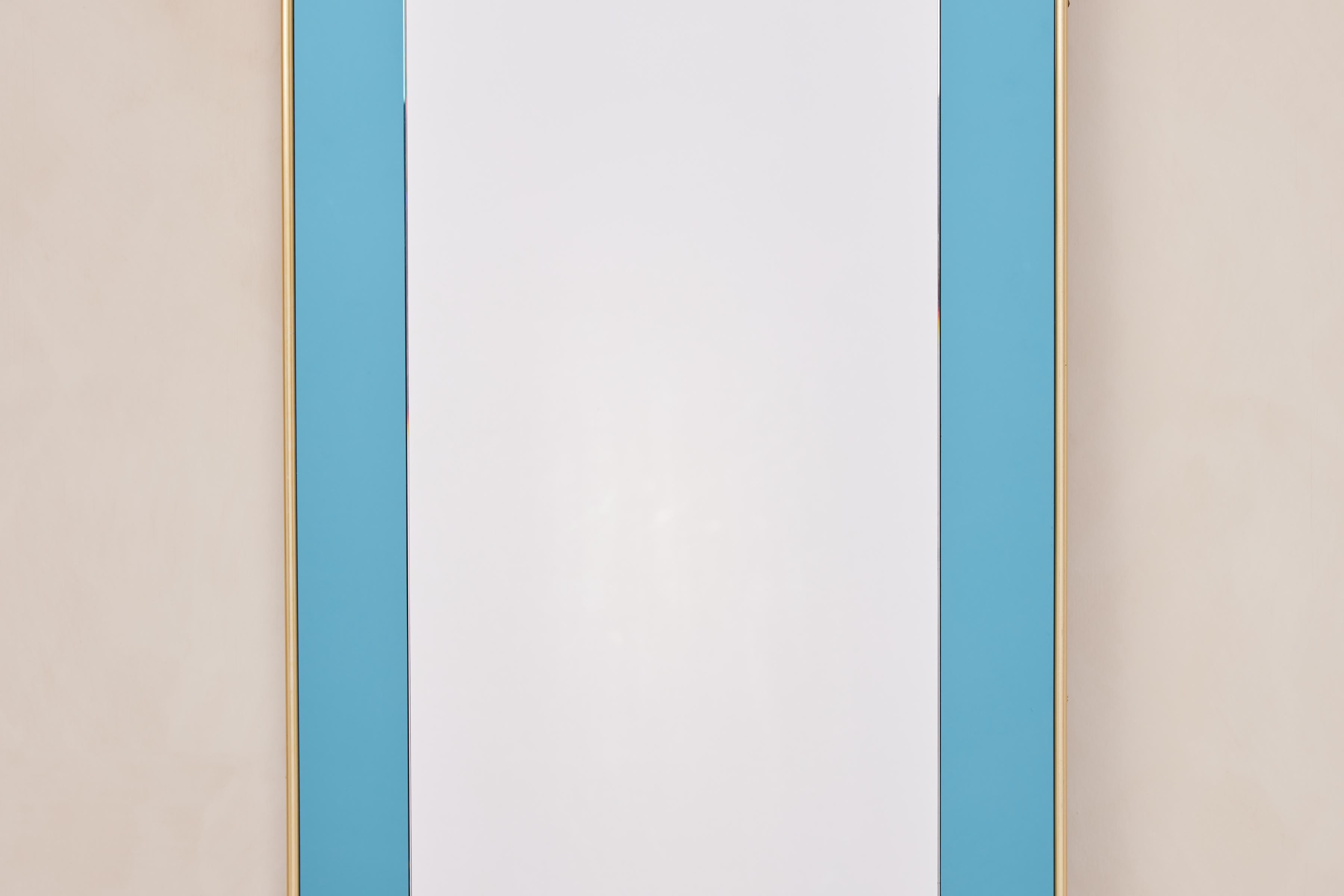 Miroir d'art cristal bleu en vente 4