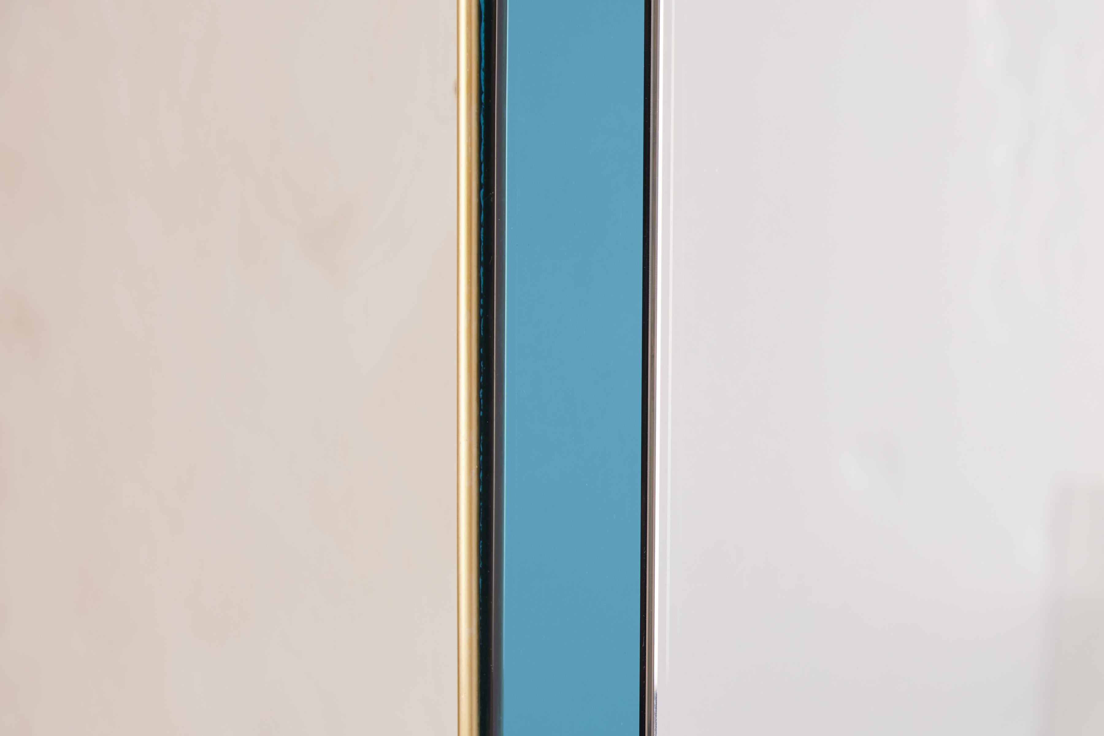Miroir d'art cristal bleu en vente 5
