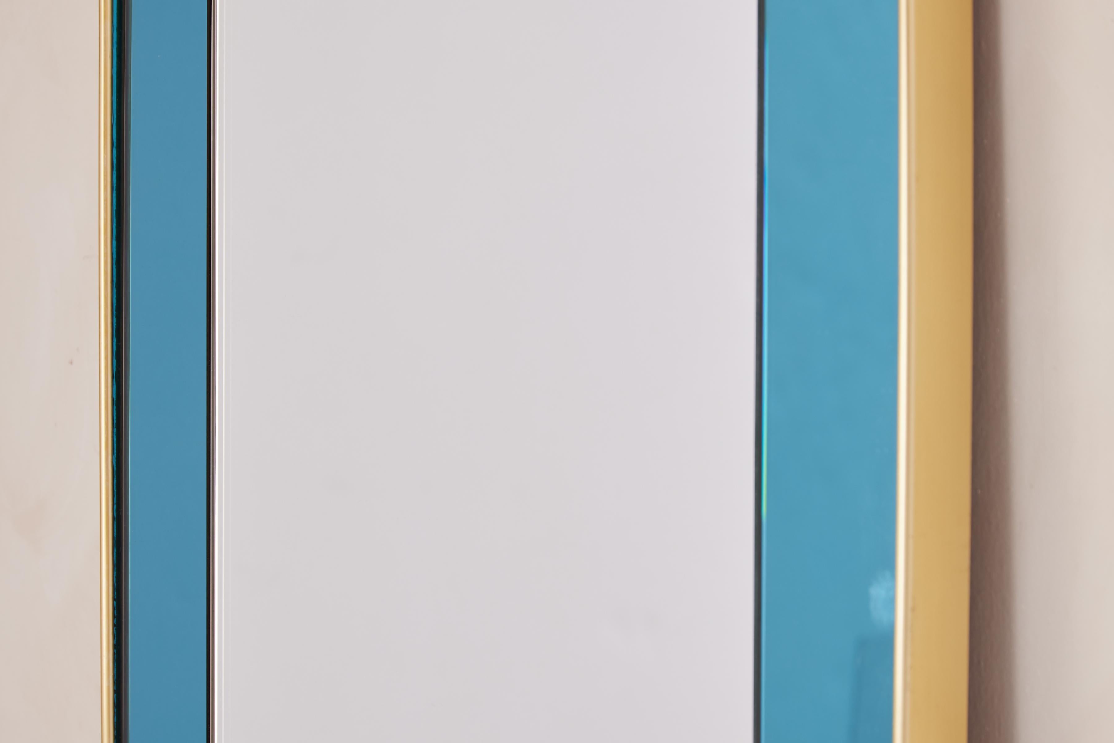 Miroir d'art cristal bleu en vente 6