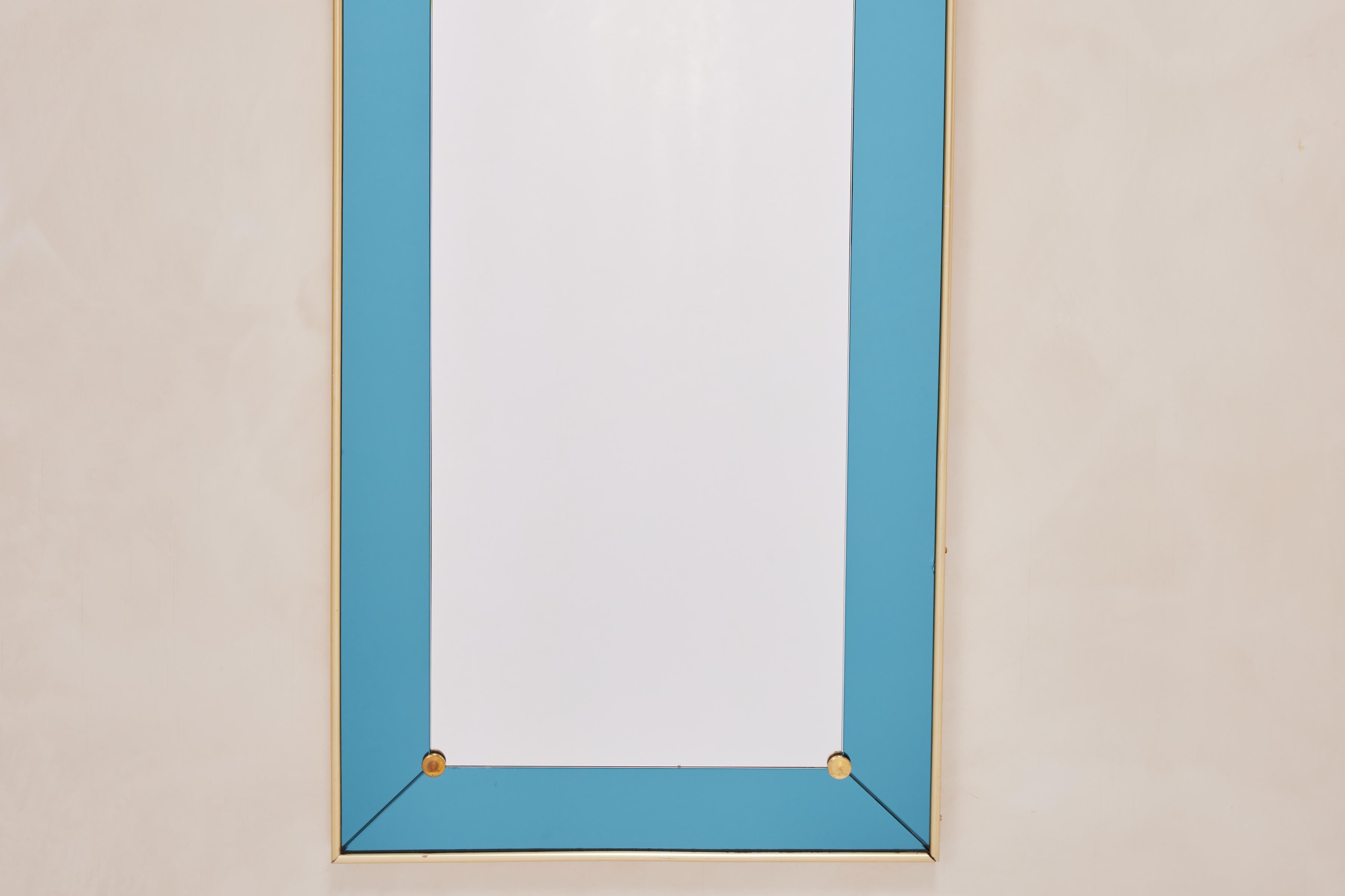 Miroir d'art cristal bleu en vente 9
