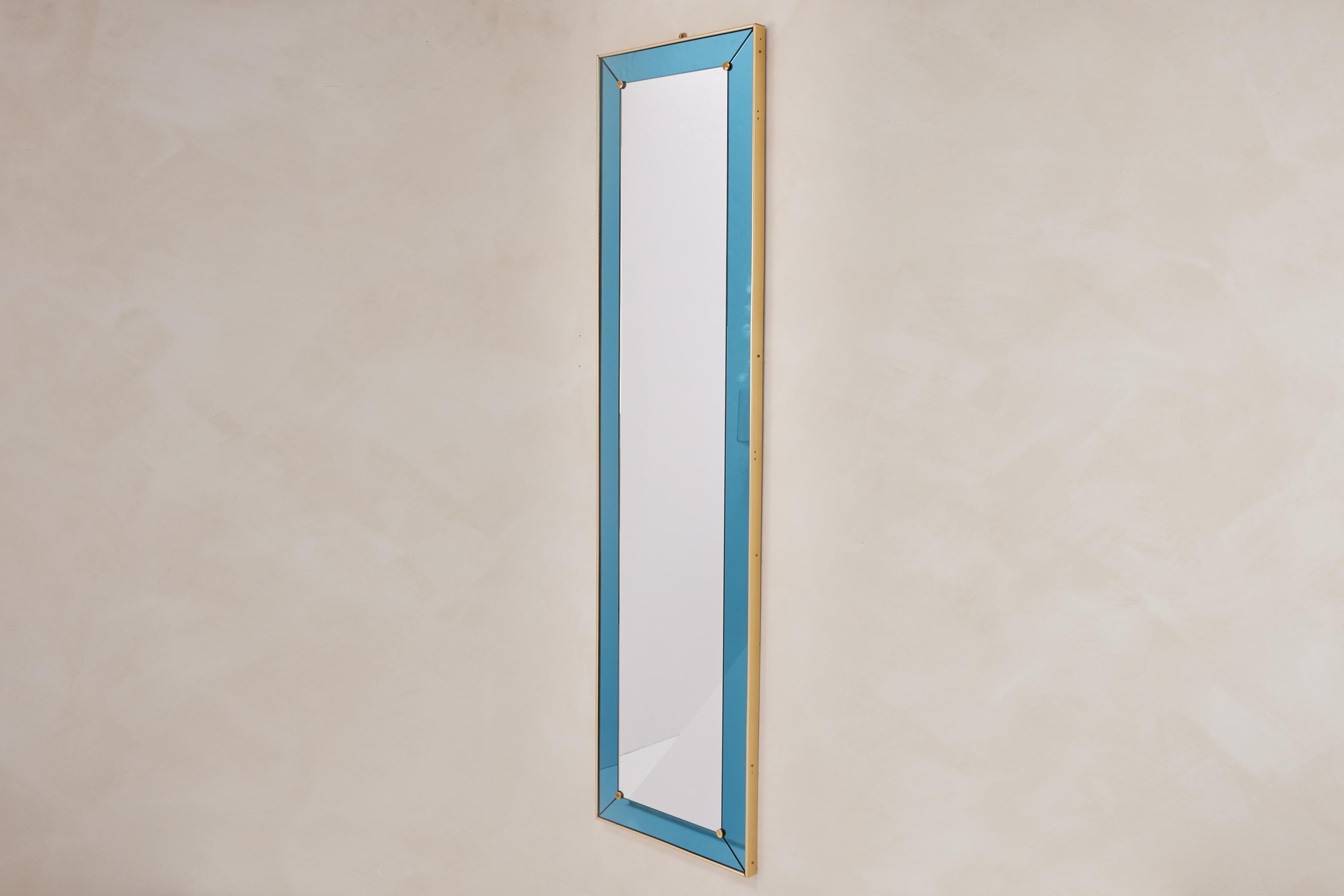 Miroir d'art cristal bleu en vente 10