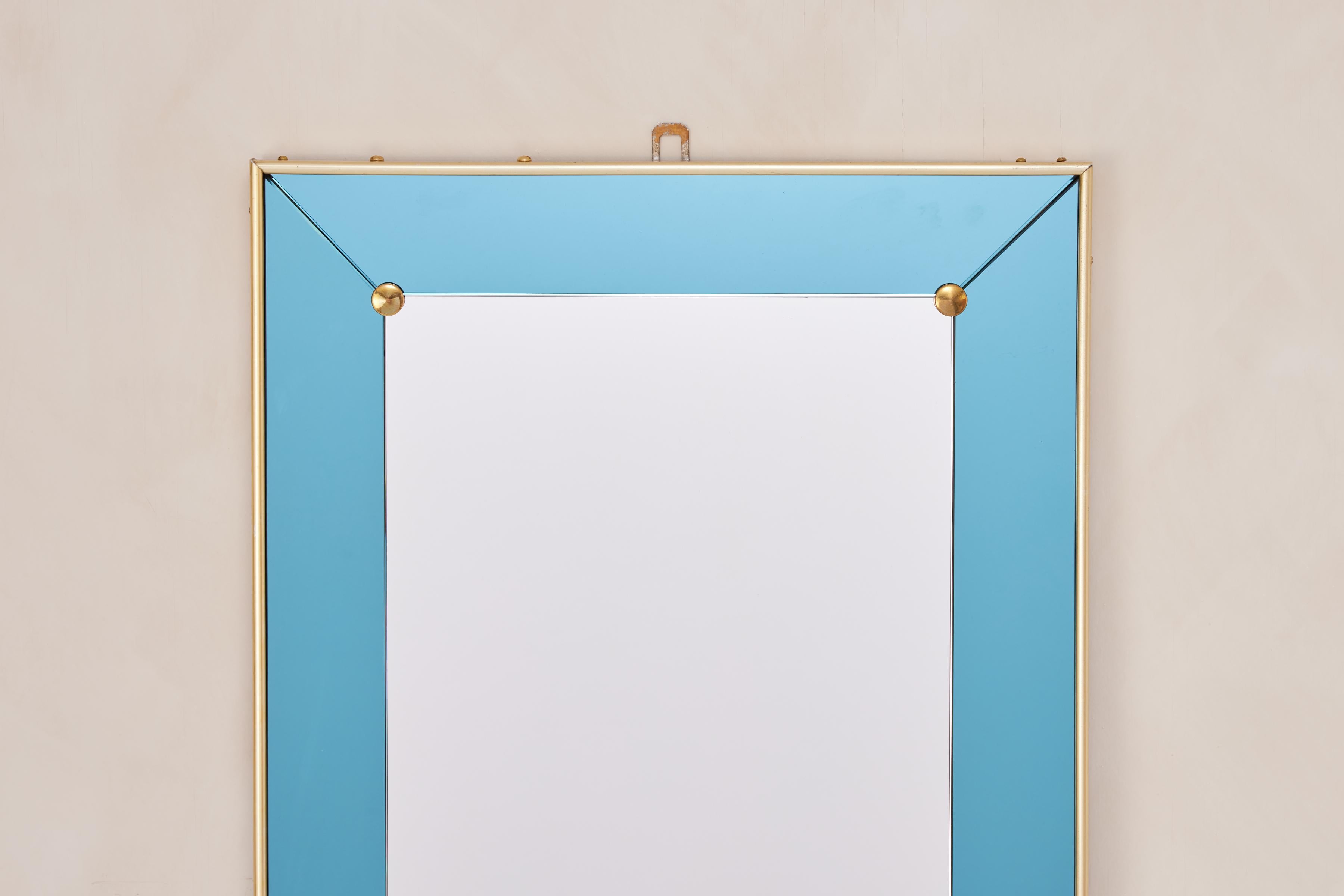 Miroir d'art cristal bleu en vente 2