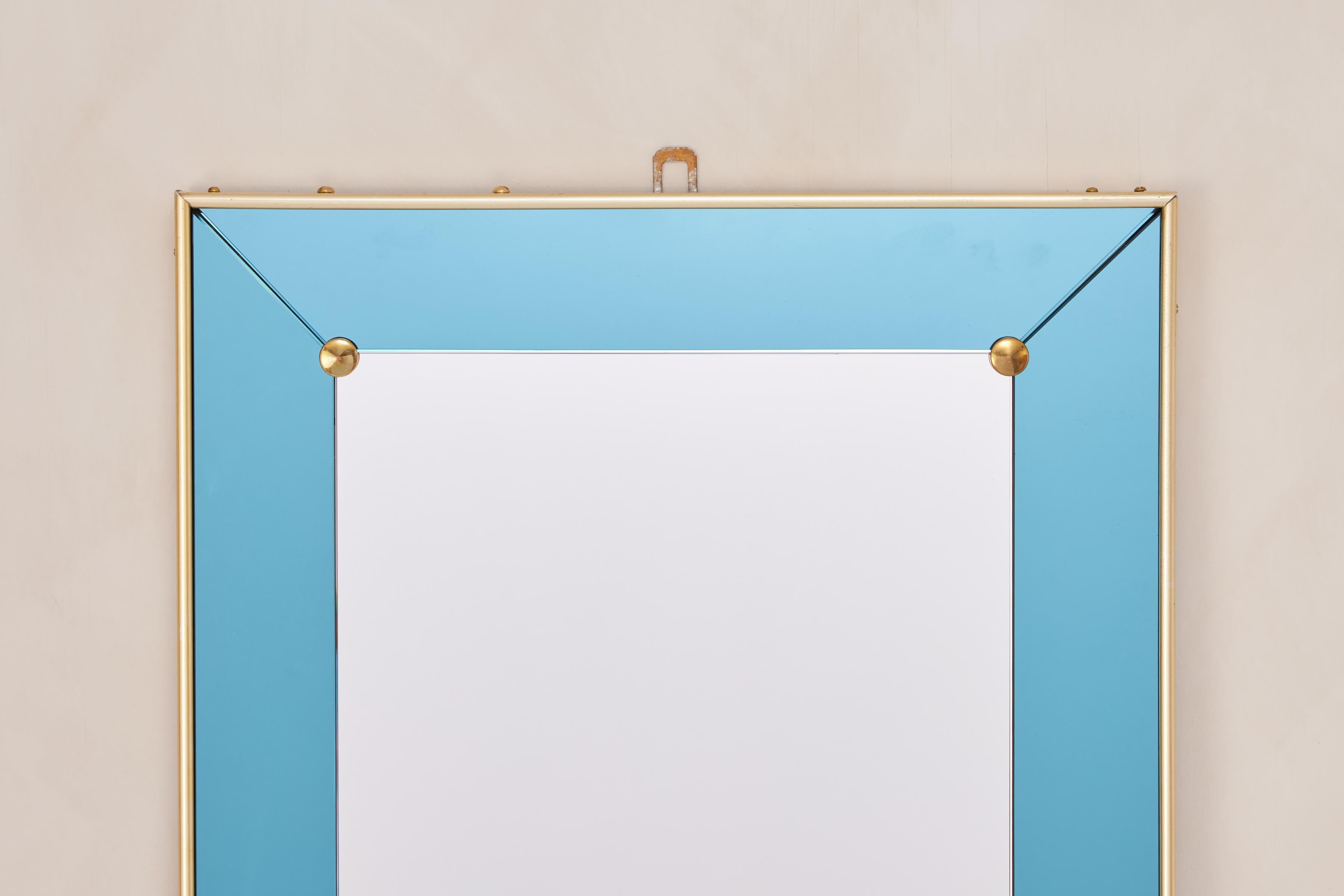 Miroir d'art cristal bleu en vente 3