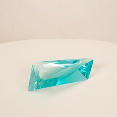 Blue Crystal Ashtray Fontana Arte Style, Italy 1970